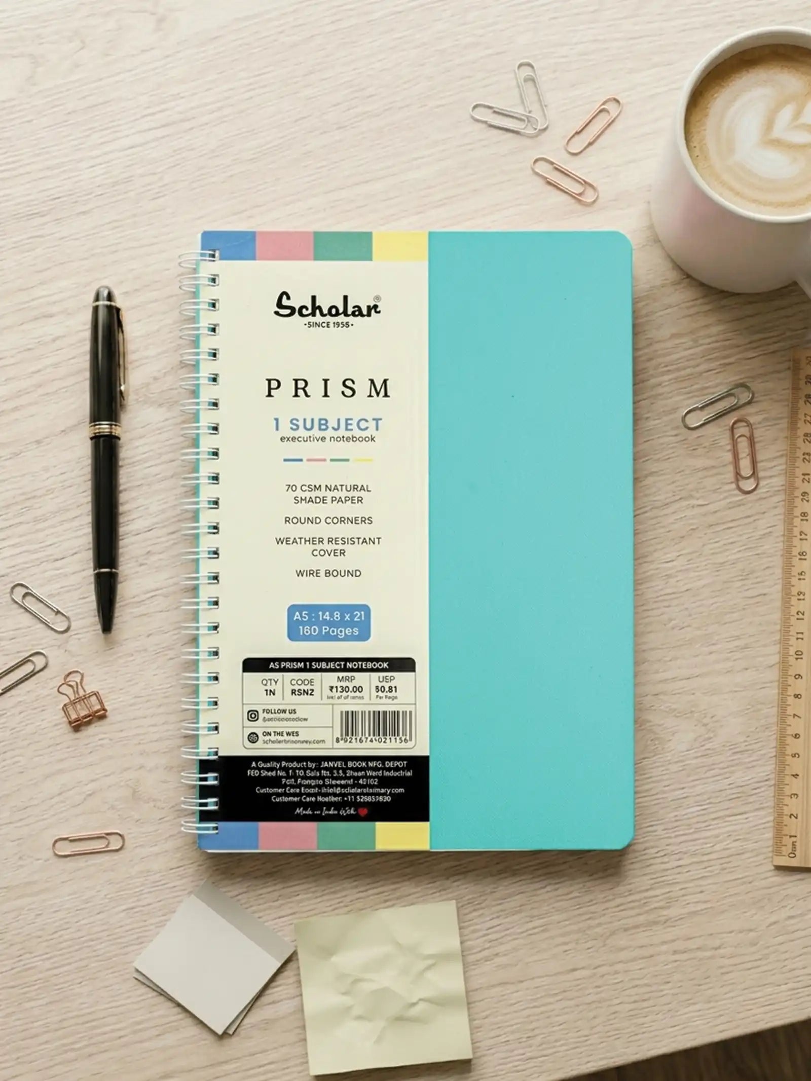 Scholar Prism One Subject Notebook - Mint Green (RSN)