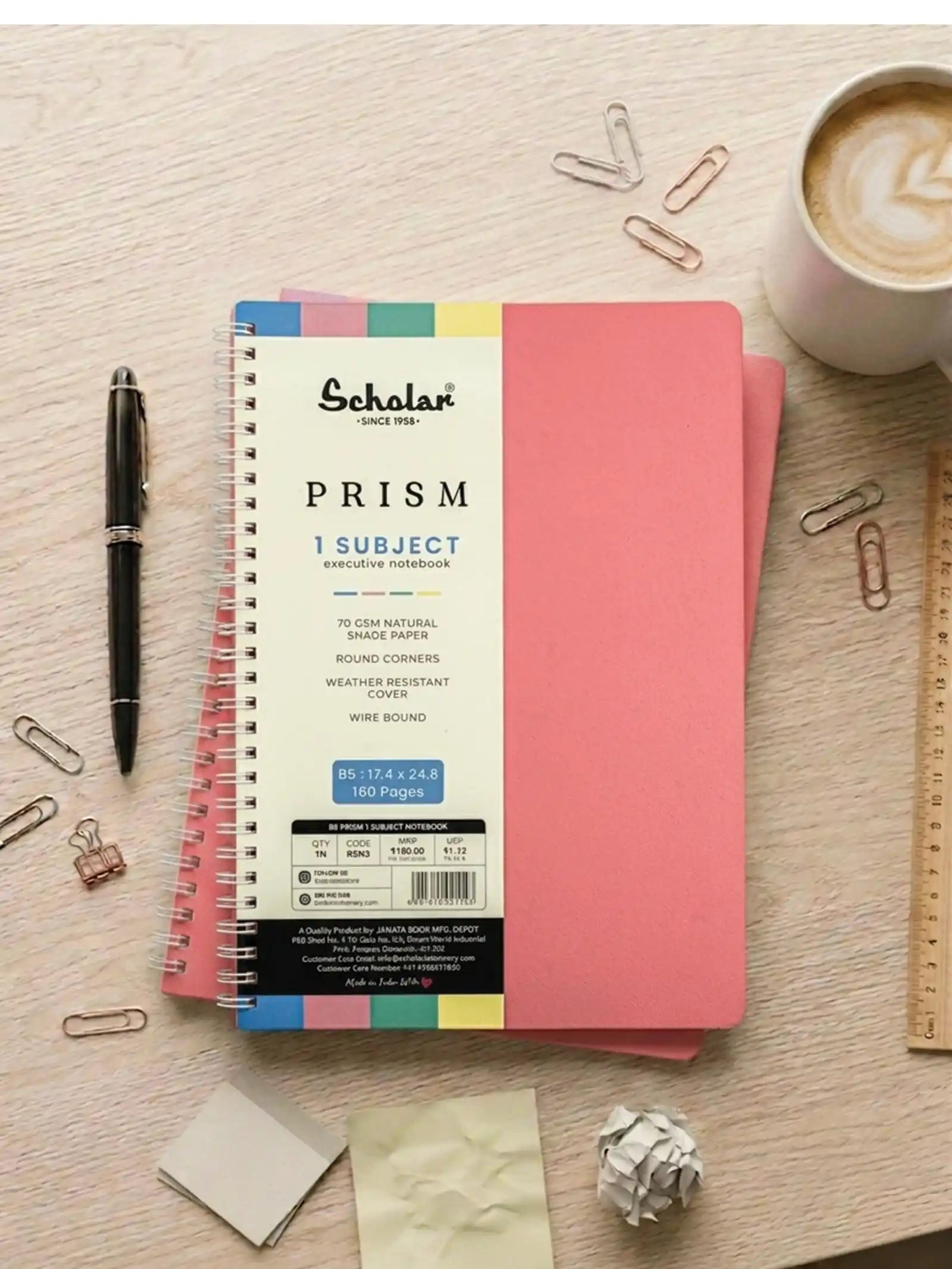 Scholar Prism One Subject Notebook - Pink (RSN)
