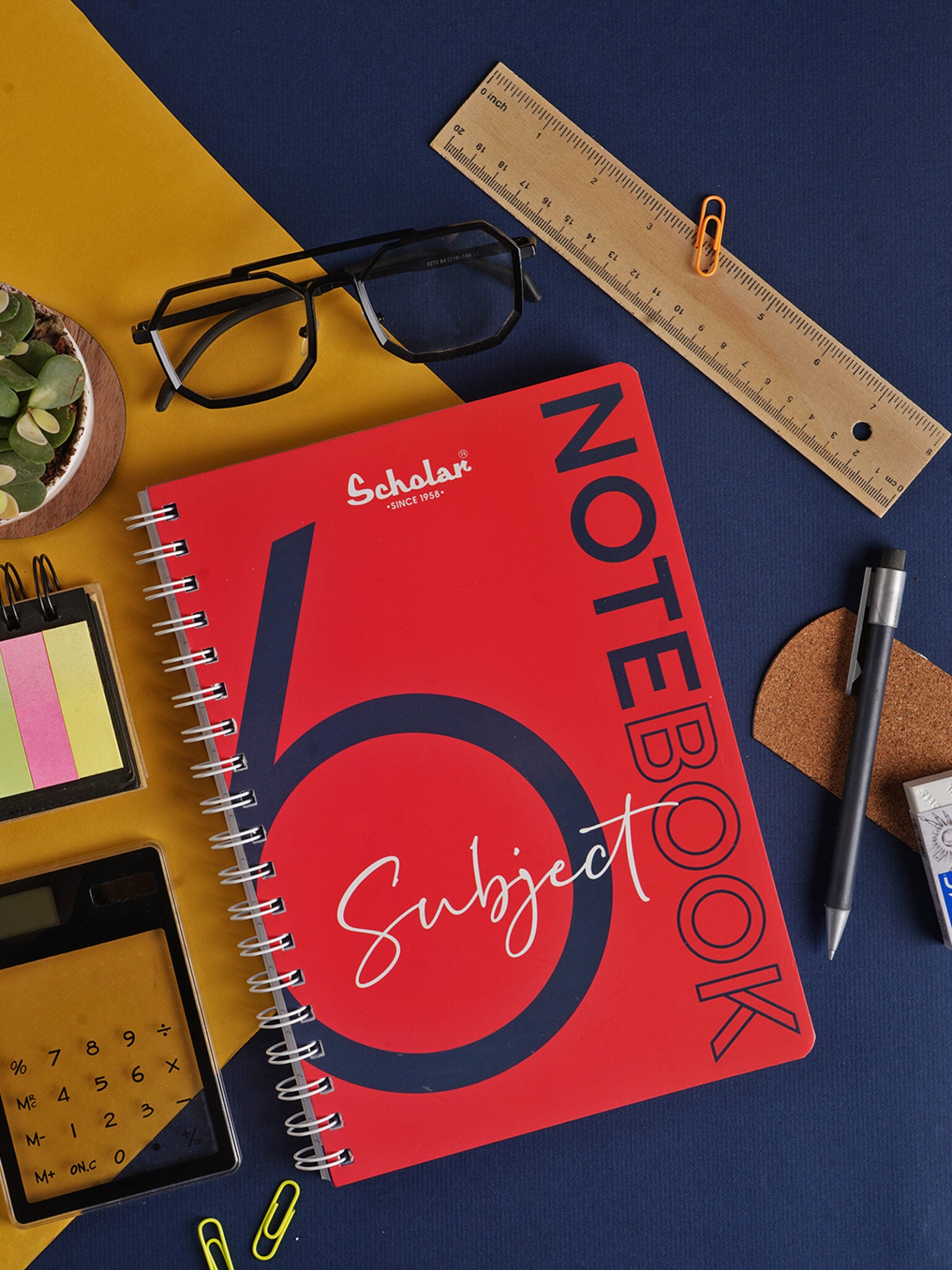 Scholar Six Subject Premium Notebook (6S) - Vermillion