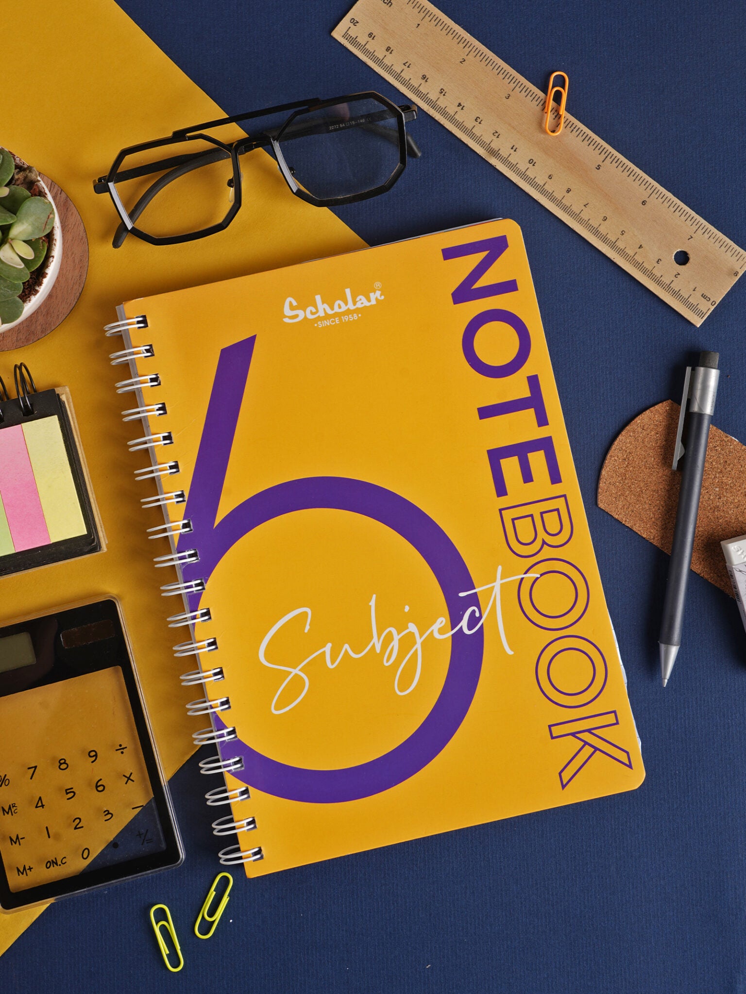 Scholar Six Subject Premium Notebook (6S) - Yellow