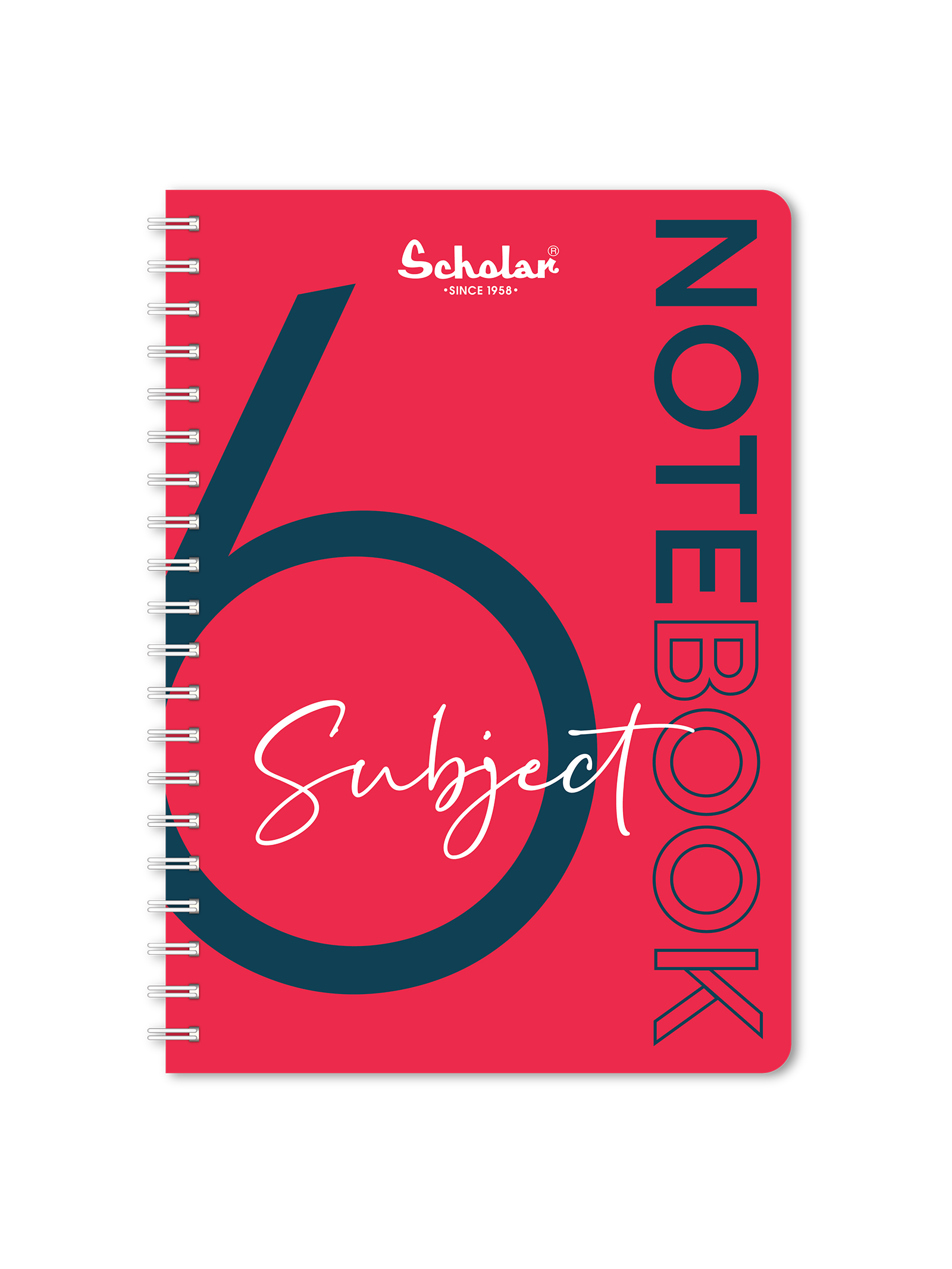 Scholar Six Subject Premium Notebook (6S) - Vermillion