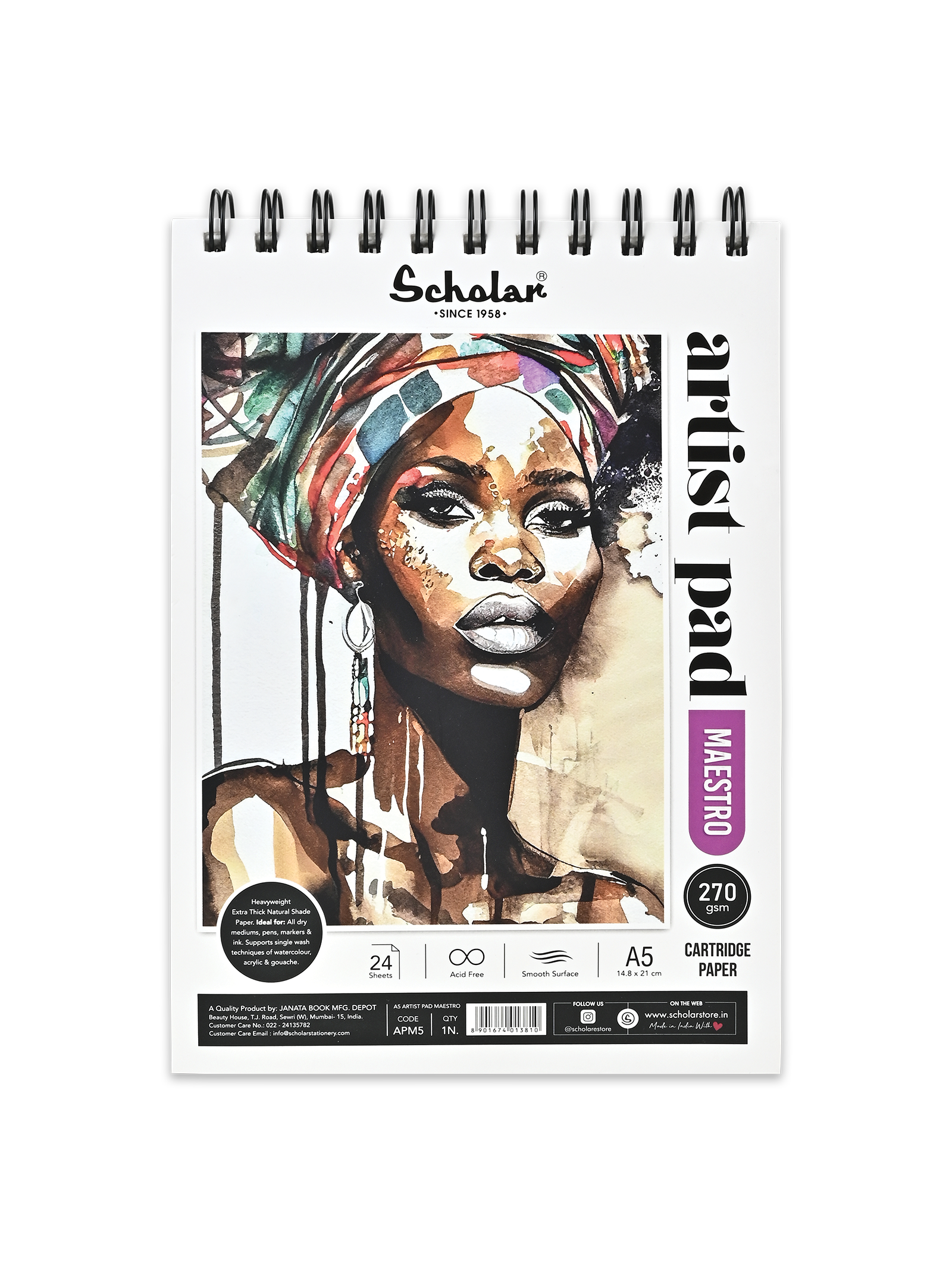 270 Gsm Artist Pad - Maestro (24 Sheets) (APM)