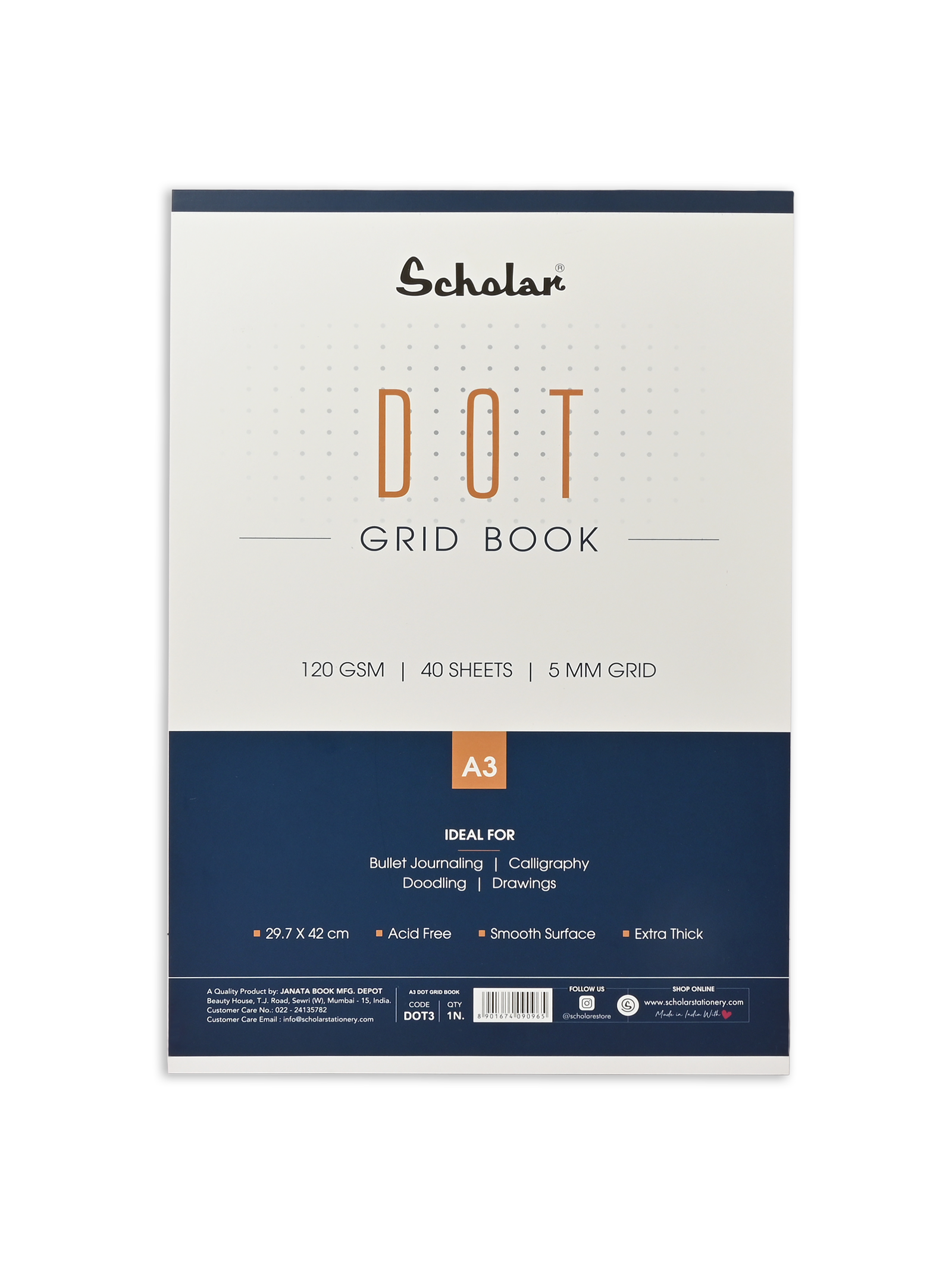 120 Gsm Premium Dot - Grid Book (40 Sheets) (DOT)
