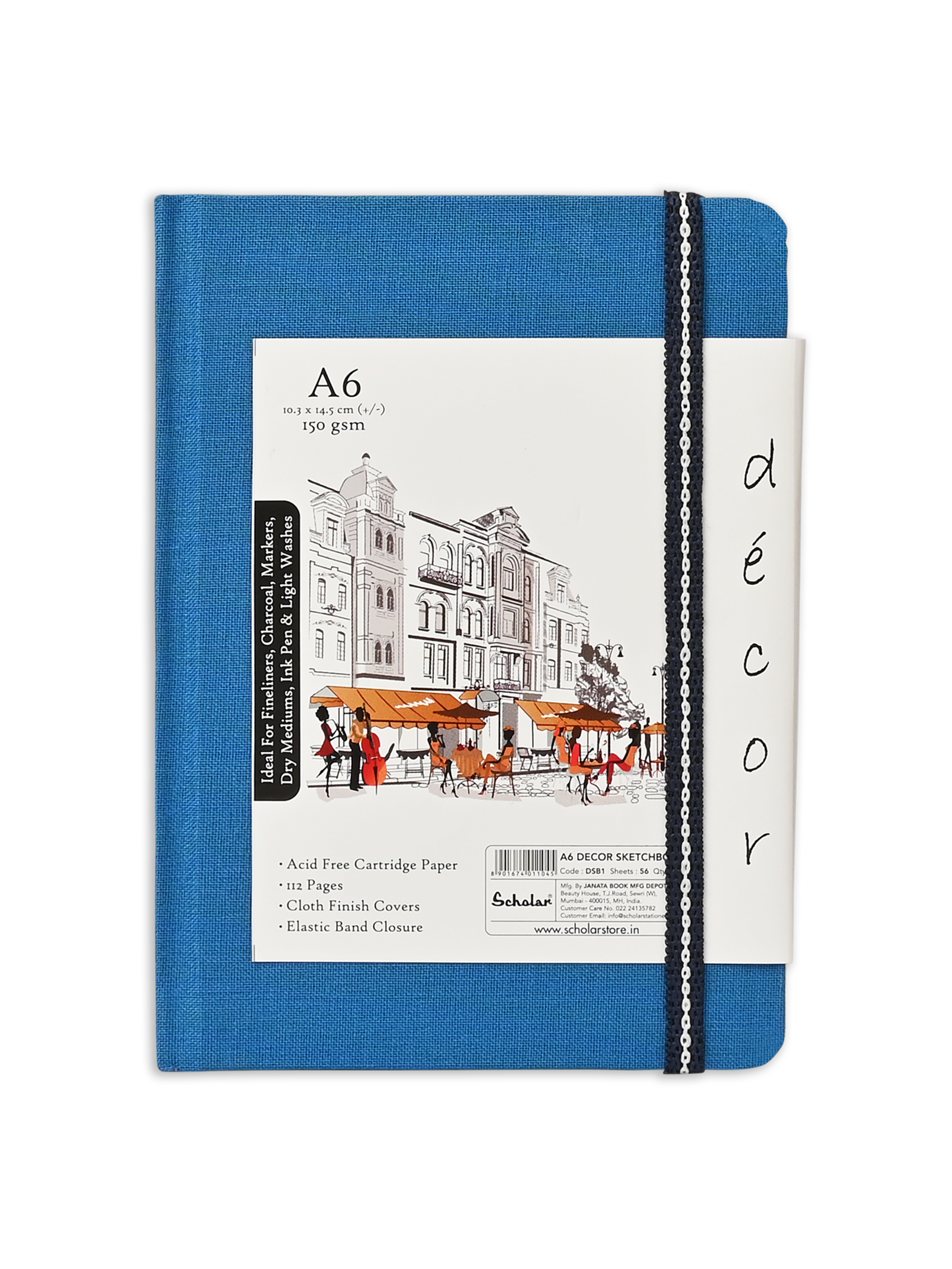 (150 Gsm Decor Sketch Book (56 Sheets) (DSB) - Blue
