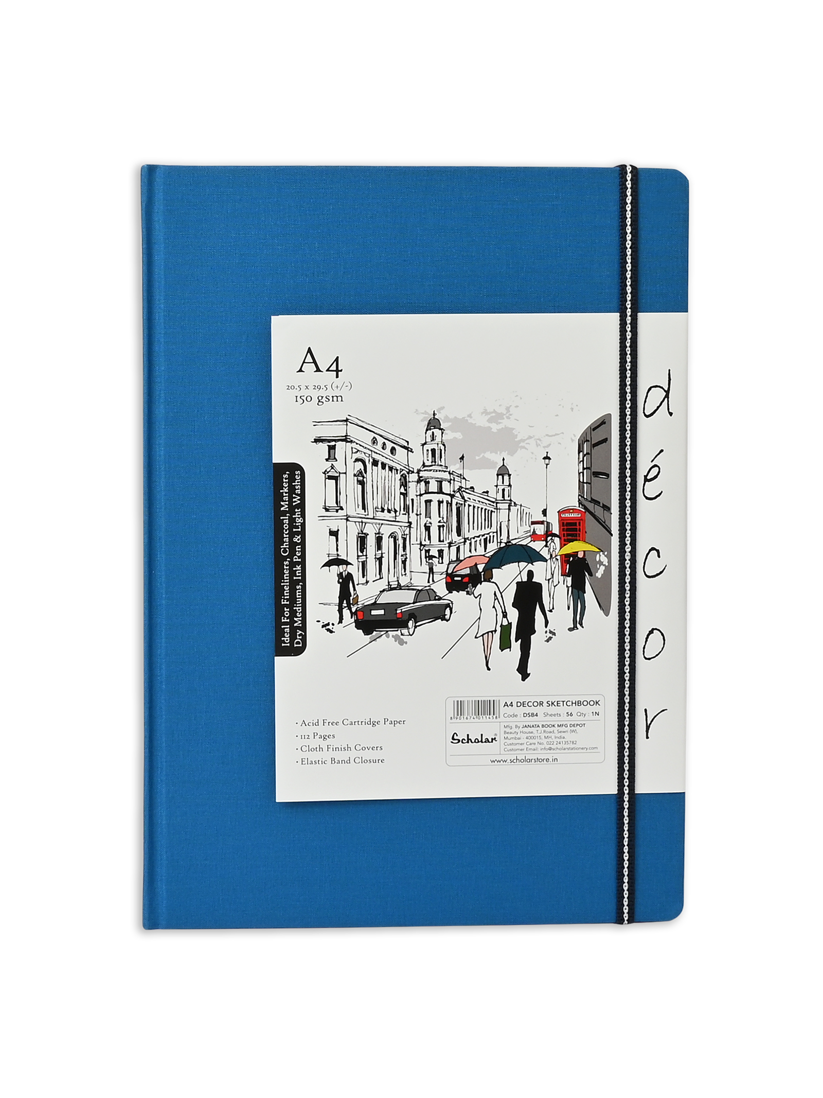 (150 Gsm Decor Sketch Book (56 Sheets) (DSB) - Blue