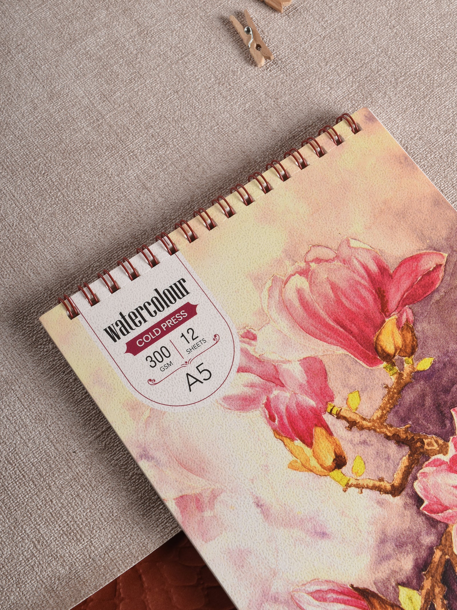 300 Gsm Watercolour Cold Pressed Paper Pads - Wire Bound (Heavy Texture) (12 Sheets) (WCW)