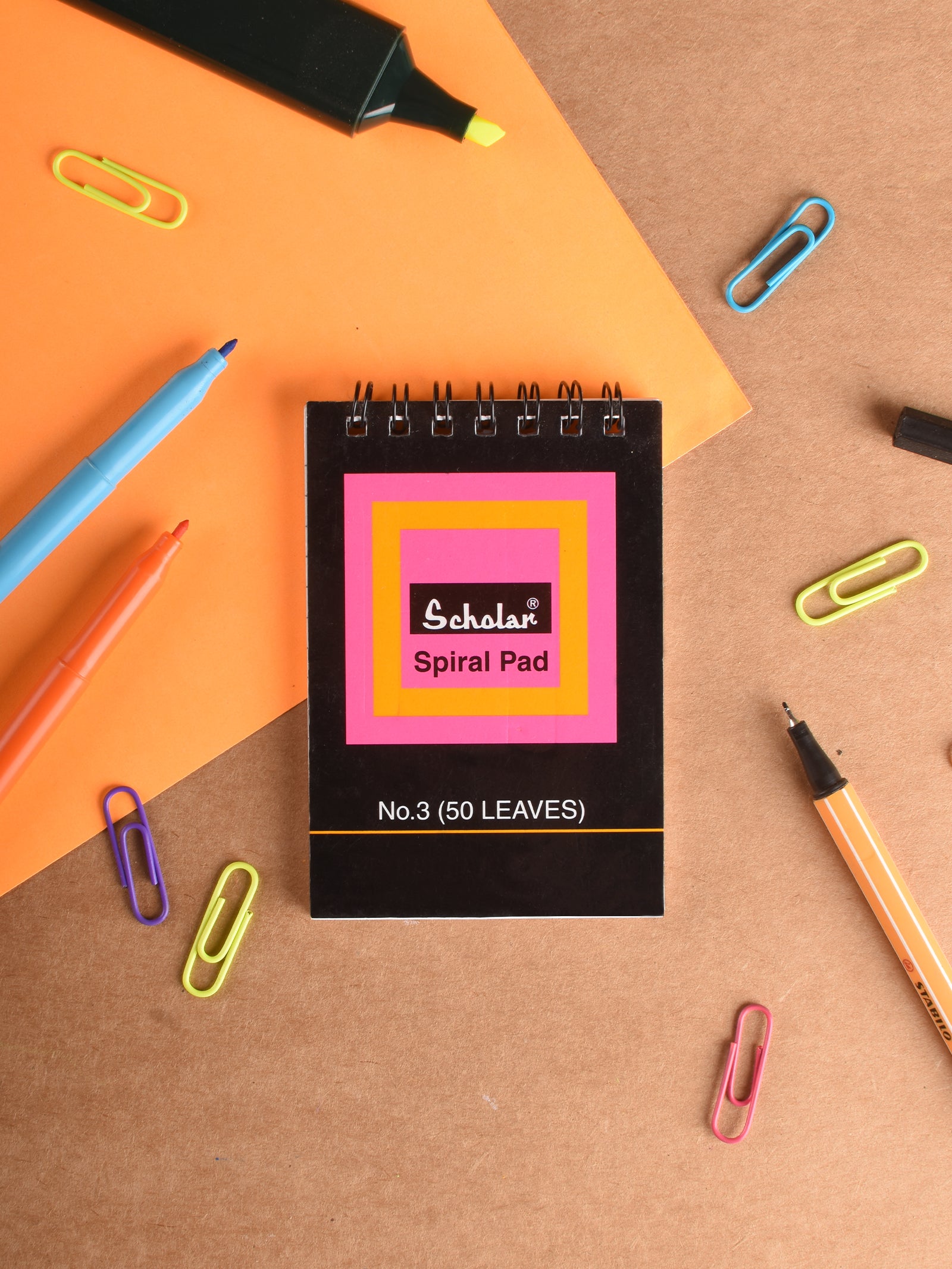 No.3 Black Spiral Notepad (Pack of 10) (SP3B)