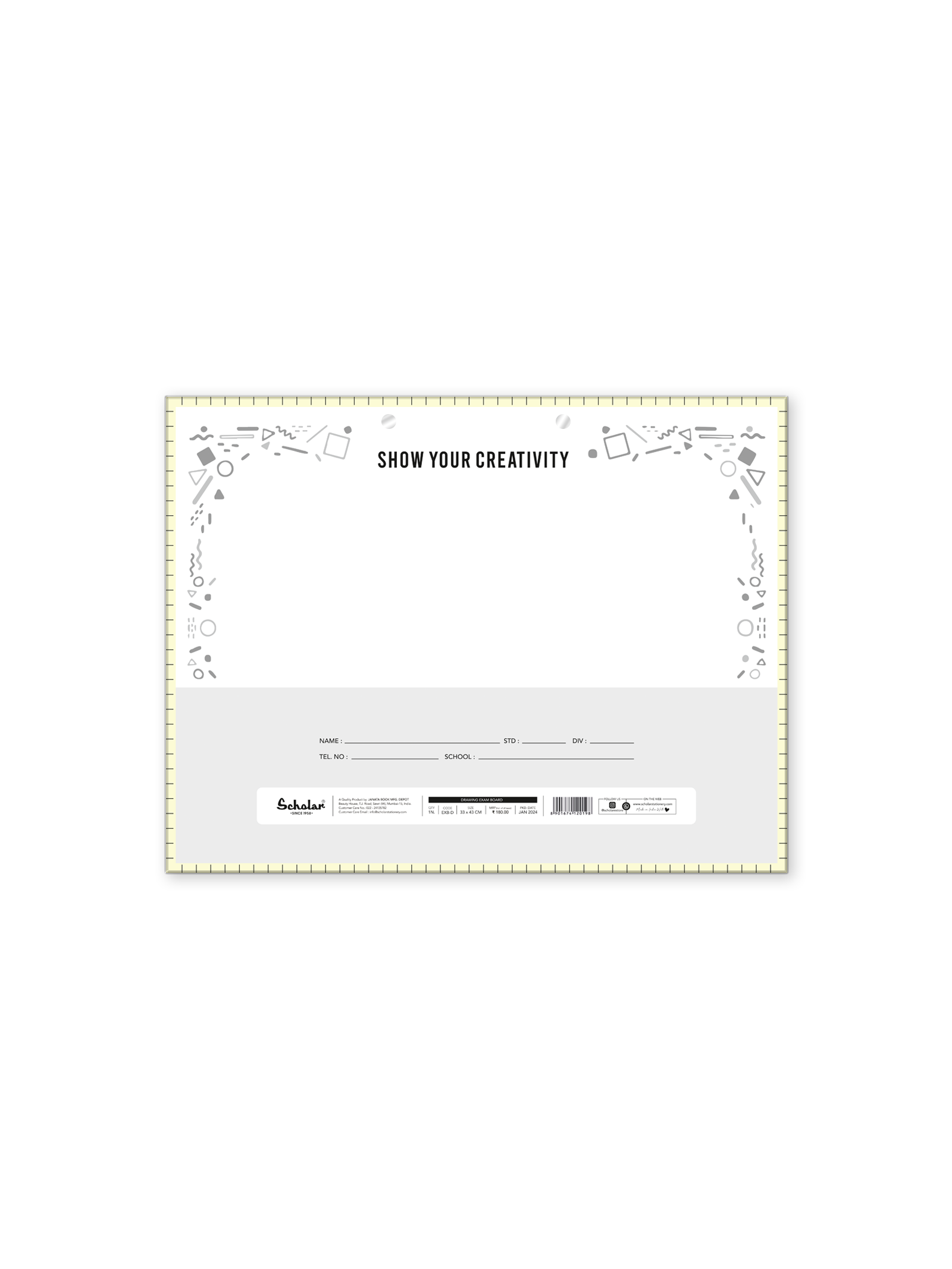 Scholar Drawing Exam Board for Students & Artists | Clip Board | A3+ Size - 33 cm x 43 cm | Pack of 2