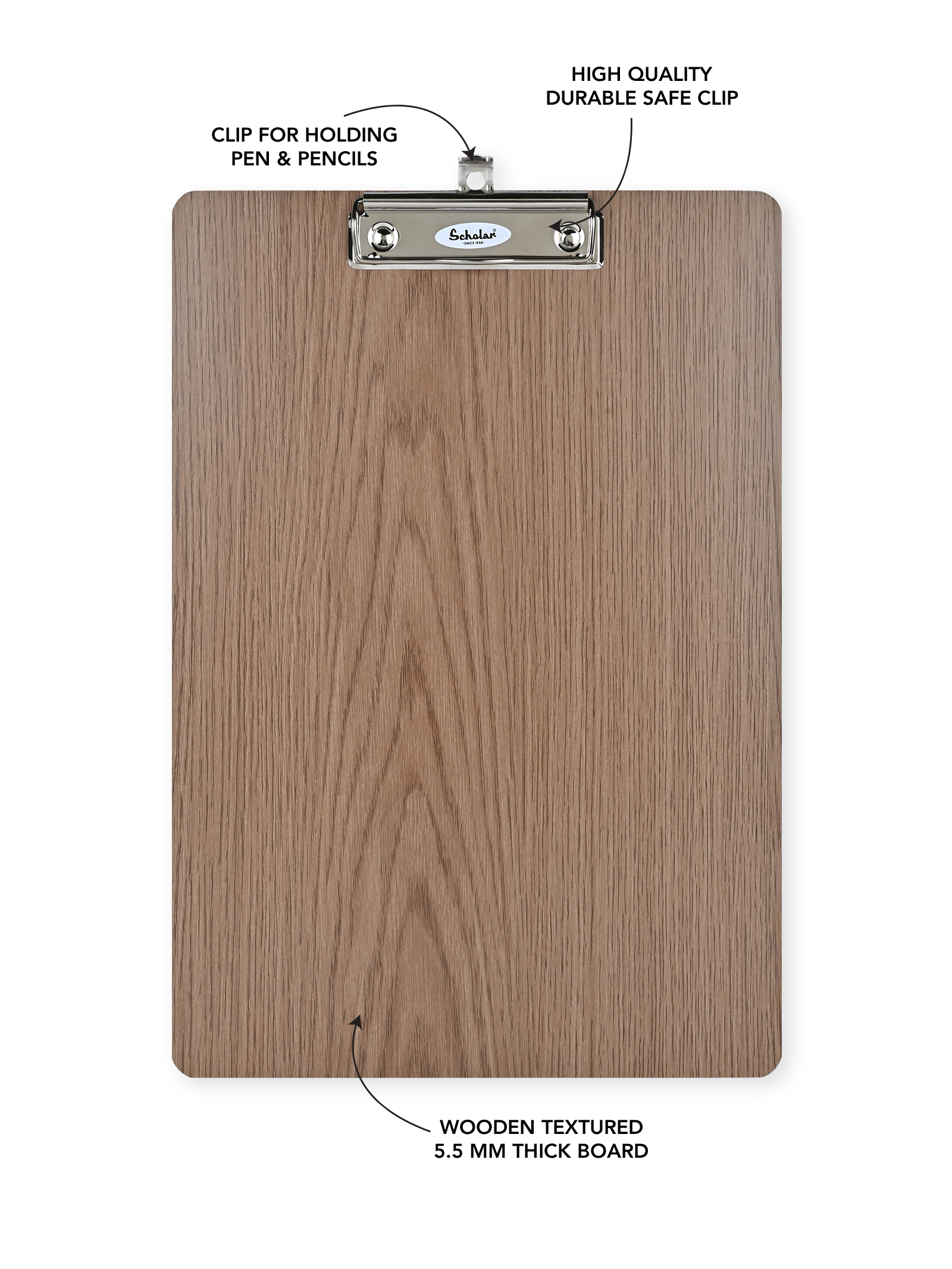 Scholar Wood Finish Exam Board for Students and Artists | Size - 24 cm x 34.5 cm | Pack of 2