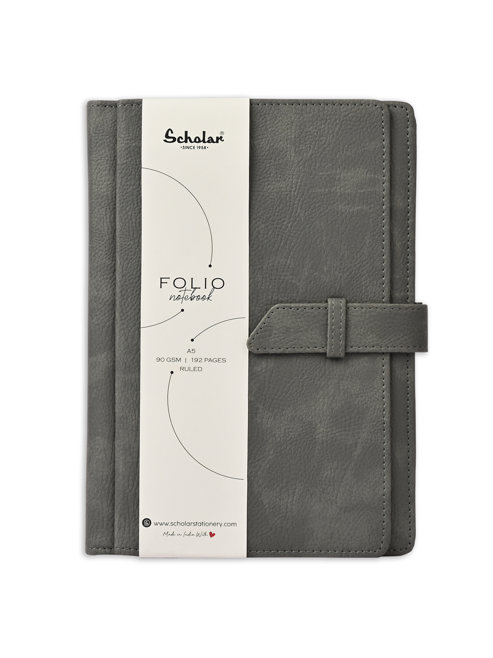 Scholar Notebook - Folio (192 Pages) (FLO) - Grey