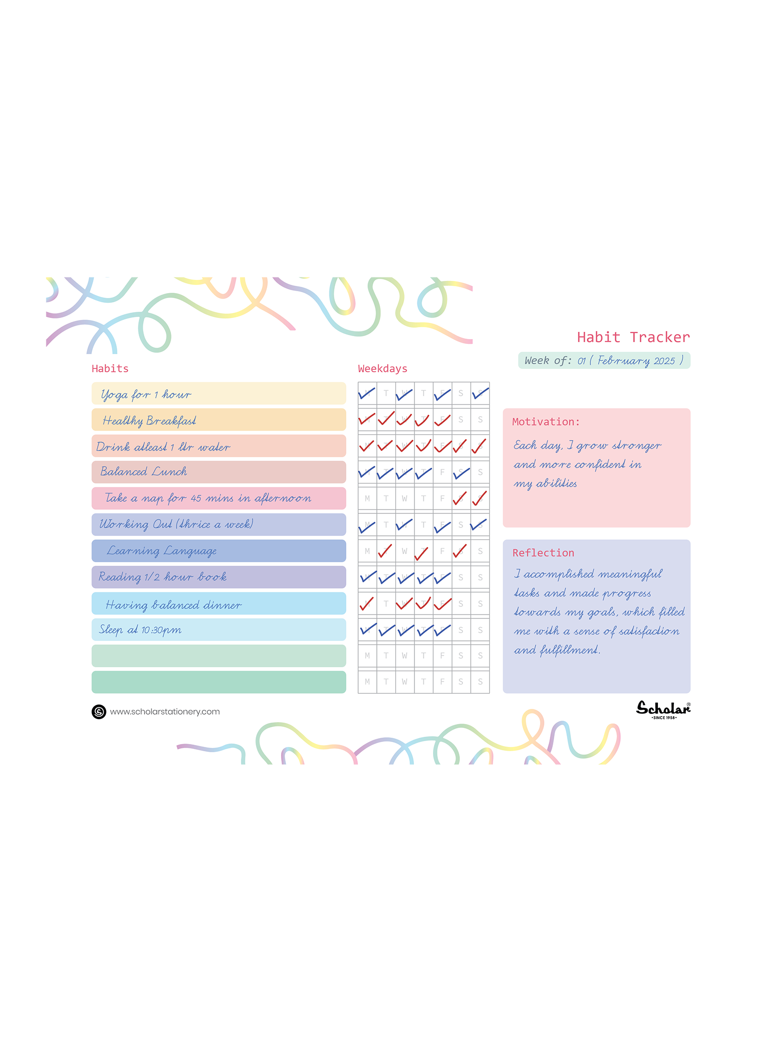 Habit Tracker - Weekly (HTW)