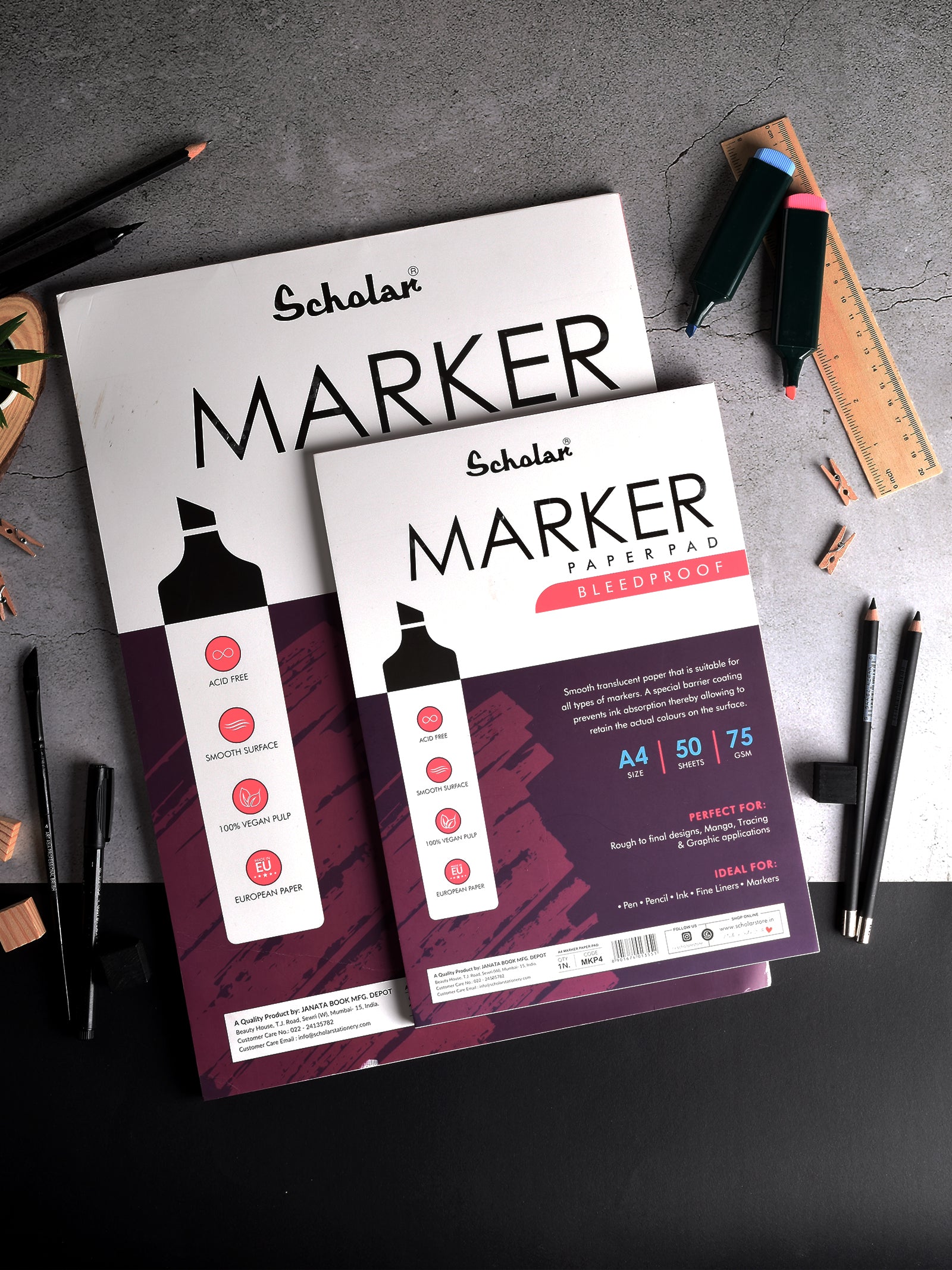 75 Gsm Marker Paper Pad - Glue Bound (50 Sheets) (MKP)