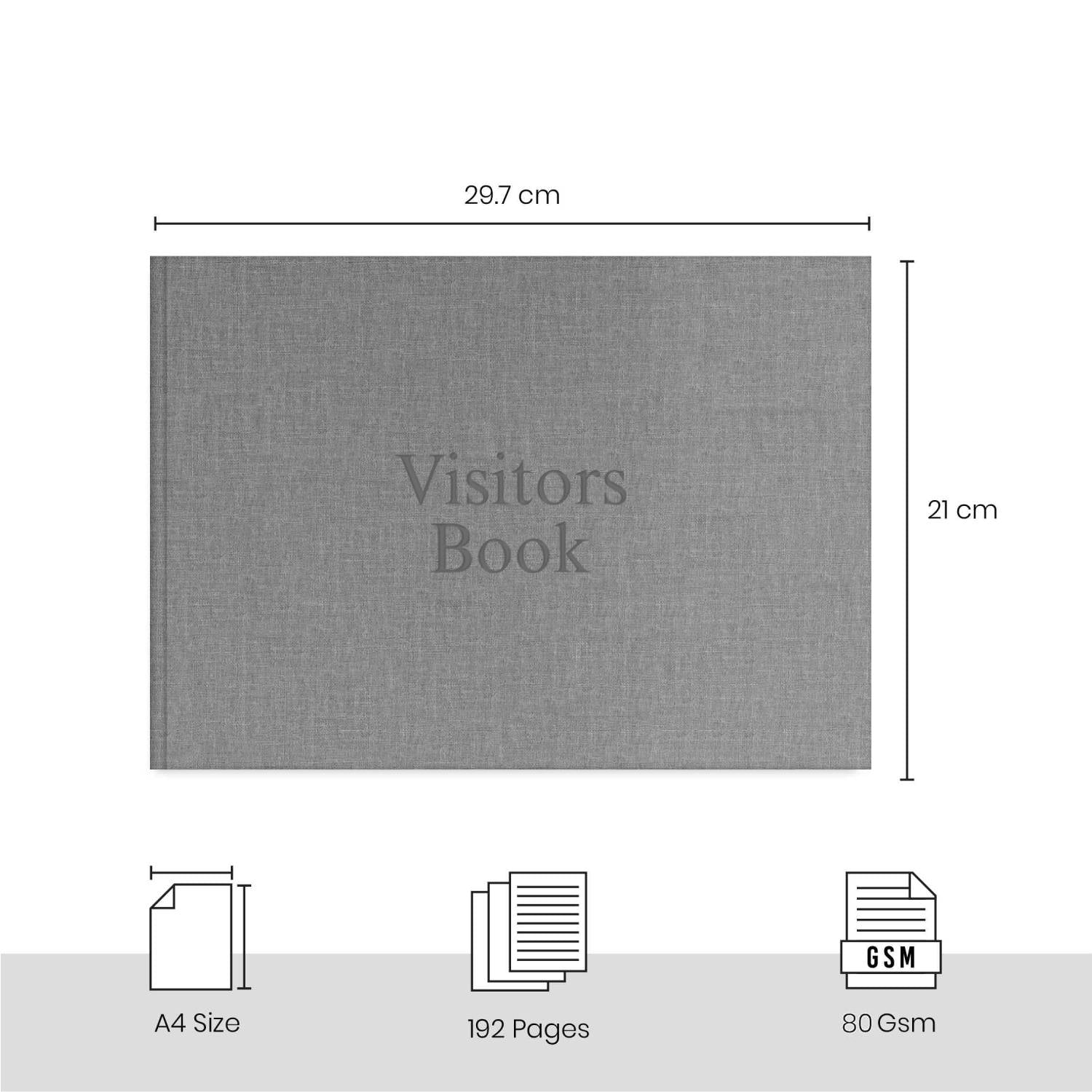 Visitor's Book - Luxe (192 Pages) (VB) - Black