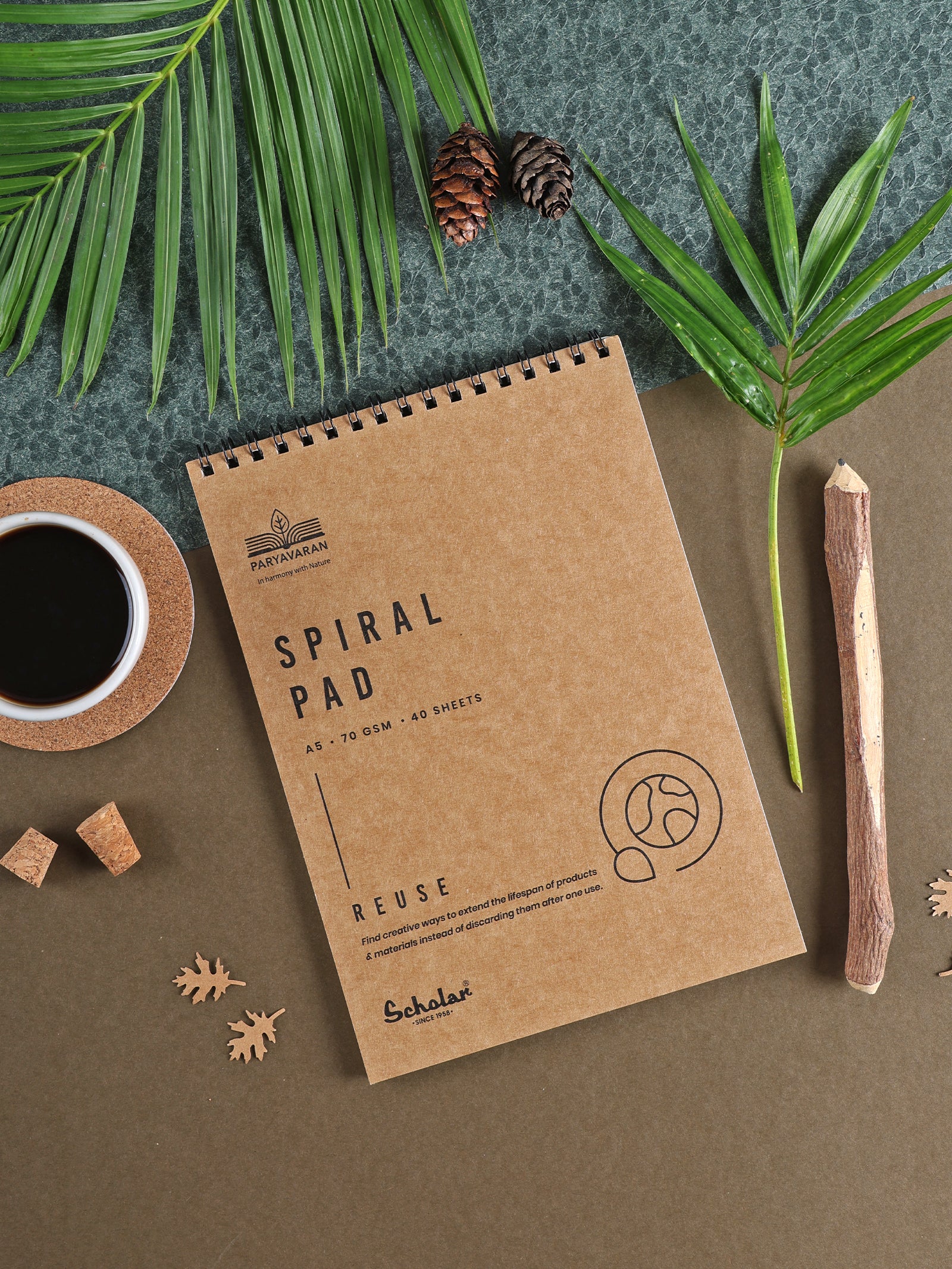 A5 Paryavaran Spiral Pad (40 Sheets) (PRW2) (Pack of 8)
