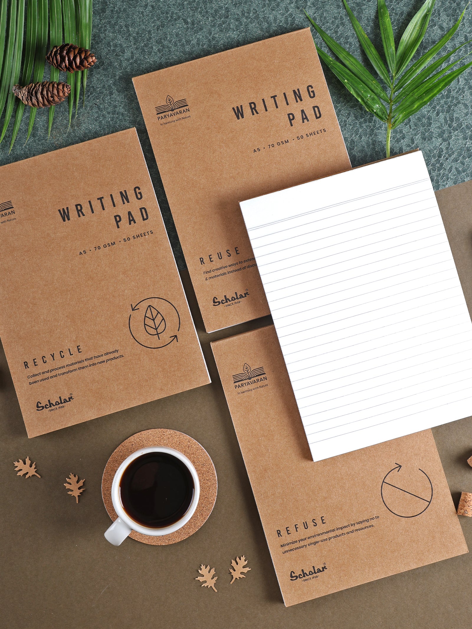A5 Paryavaran Writing Pad (50 Sheets) (PRG) (Pack of 4)