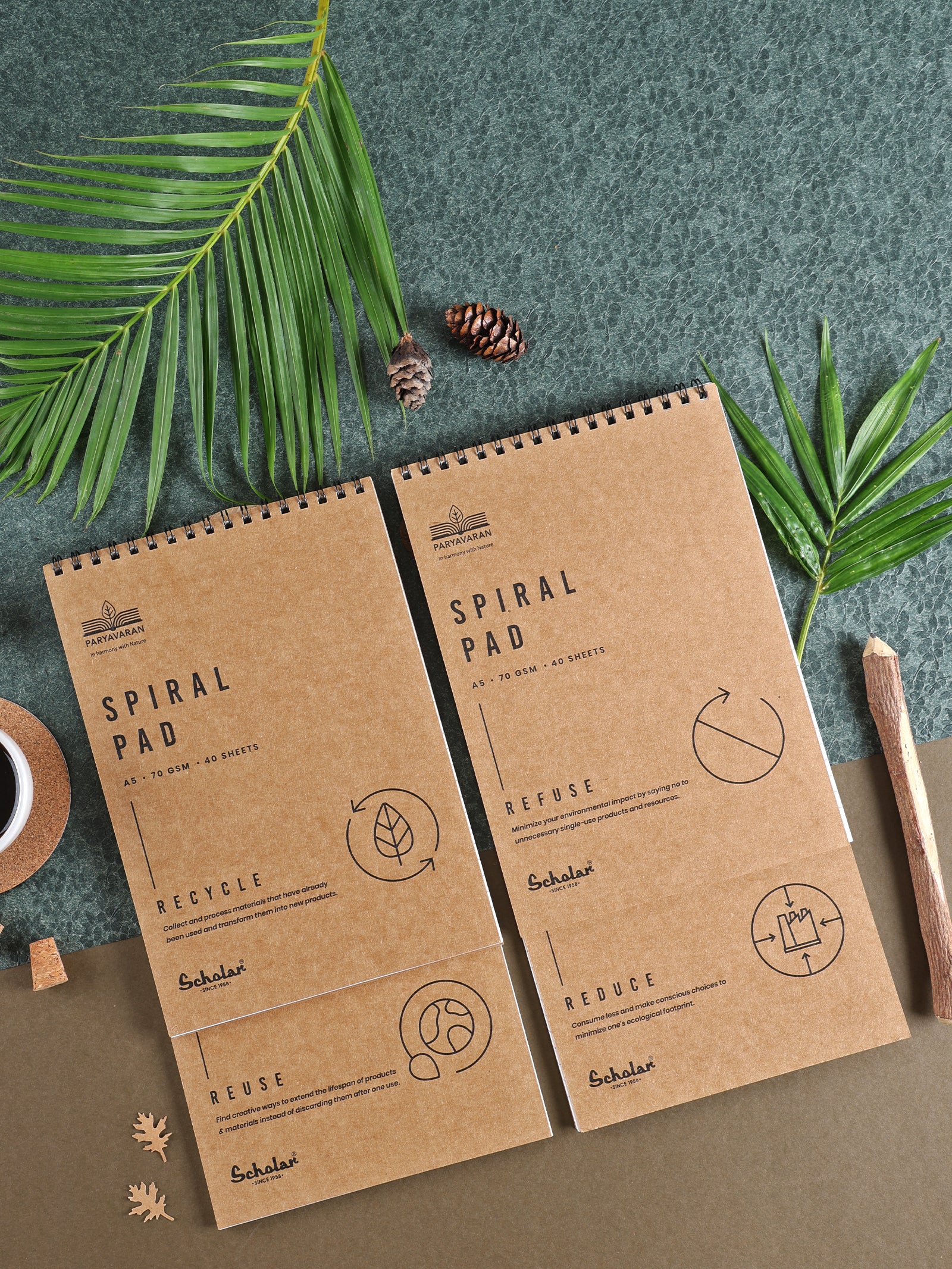 A5 Paryavaran Spiral Pad (40 Sheets) (PRW2) (Pack of 8)