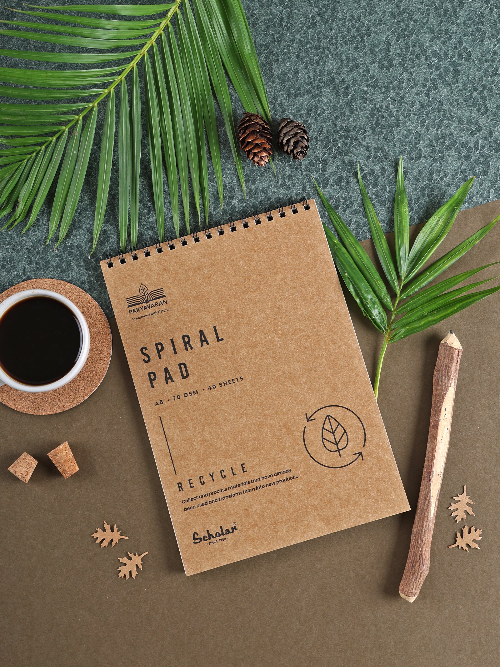 A5 Paryavaran Spiral Pad (40 Sheets) (PRW2) (Pack of 8)