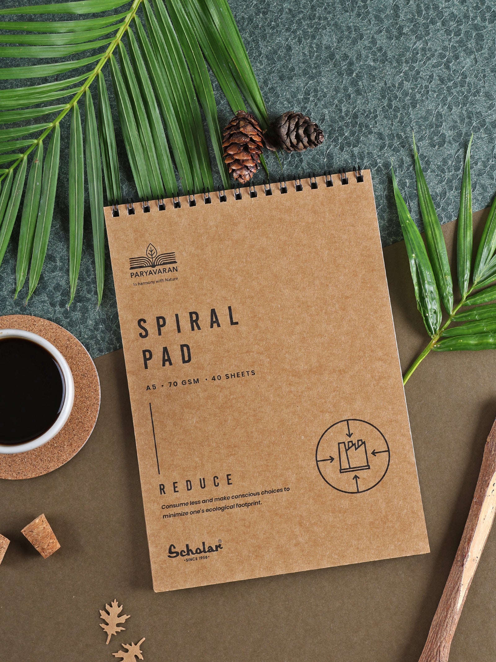 A5 Paryavaran Spiral Pad (40 Sheets) (PRW2) (Pack of 8)