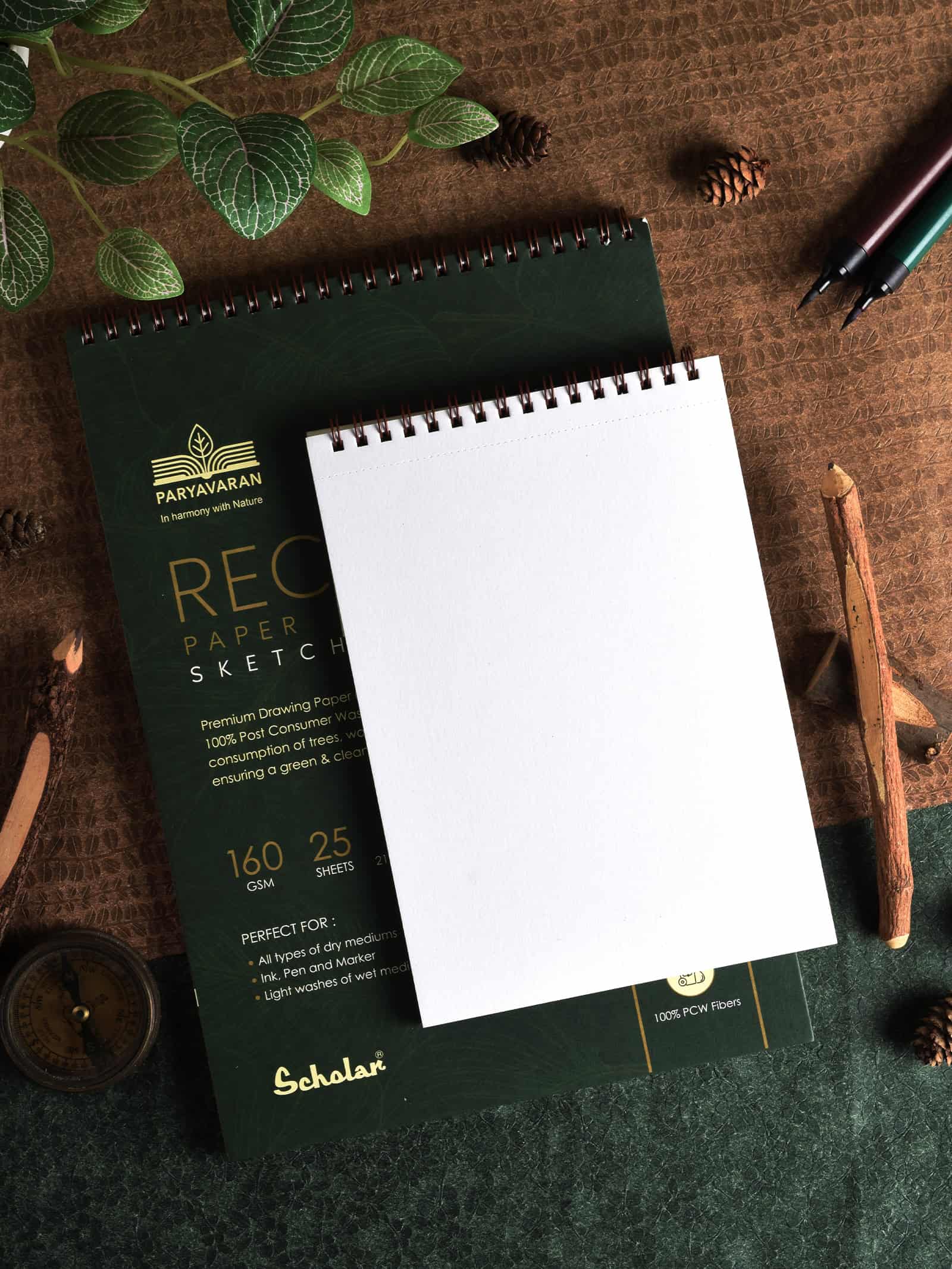 160 Gsm 100% Recycled Sketch Book (25 Sheets) (RCY)