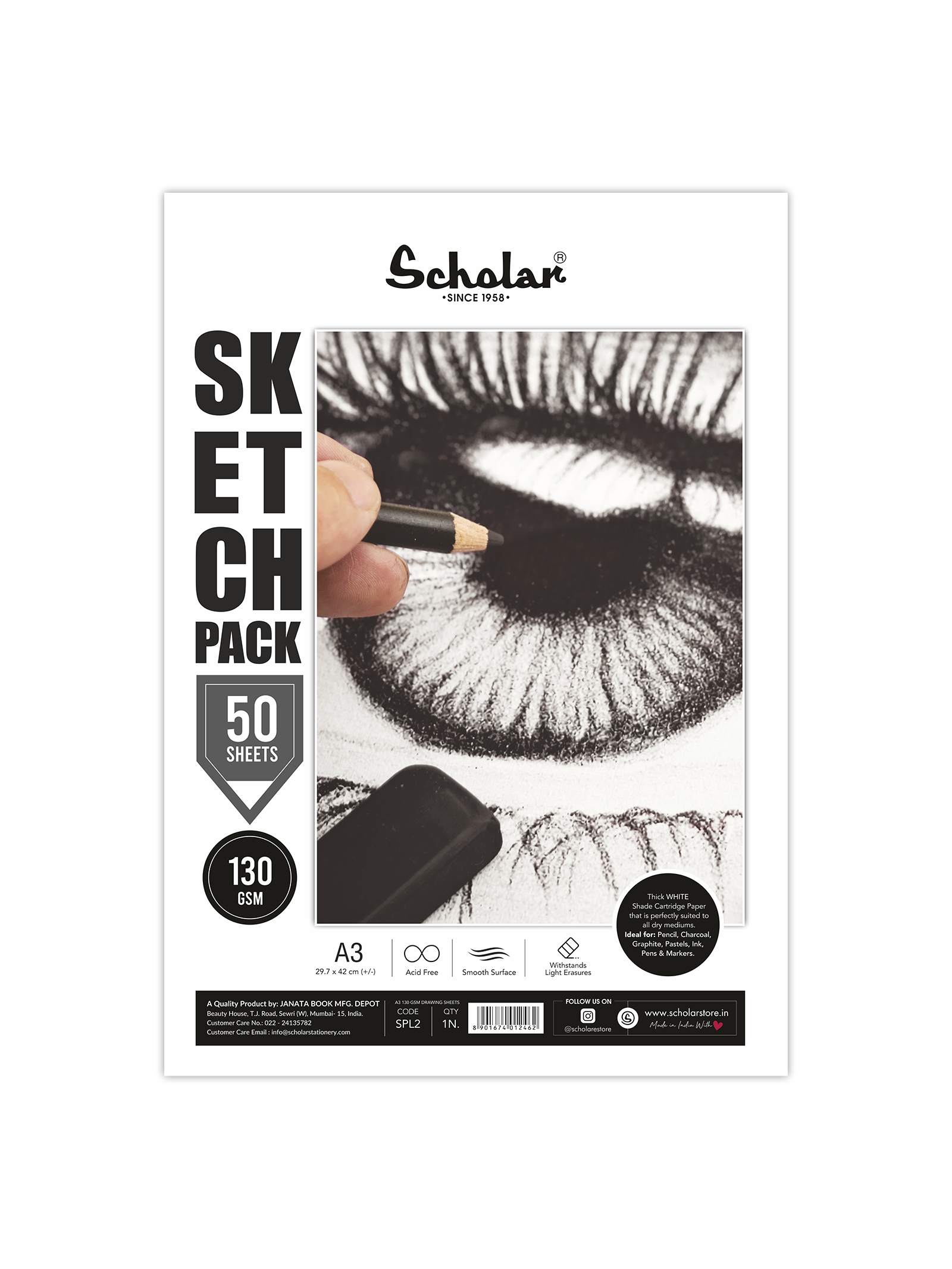 130 Gsm White Cartridge Paper - Loose Sheets (SPL)