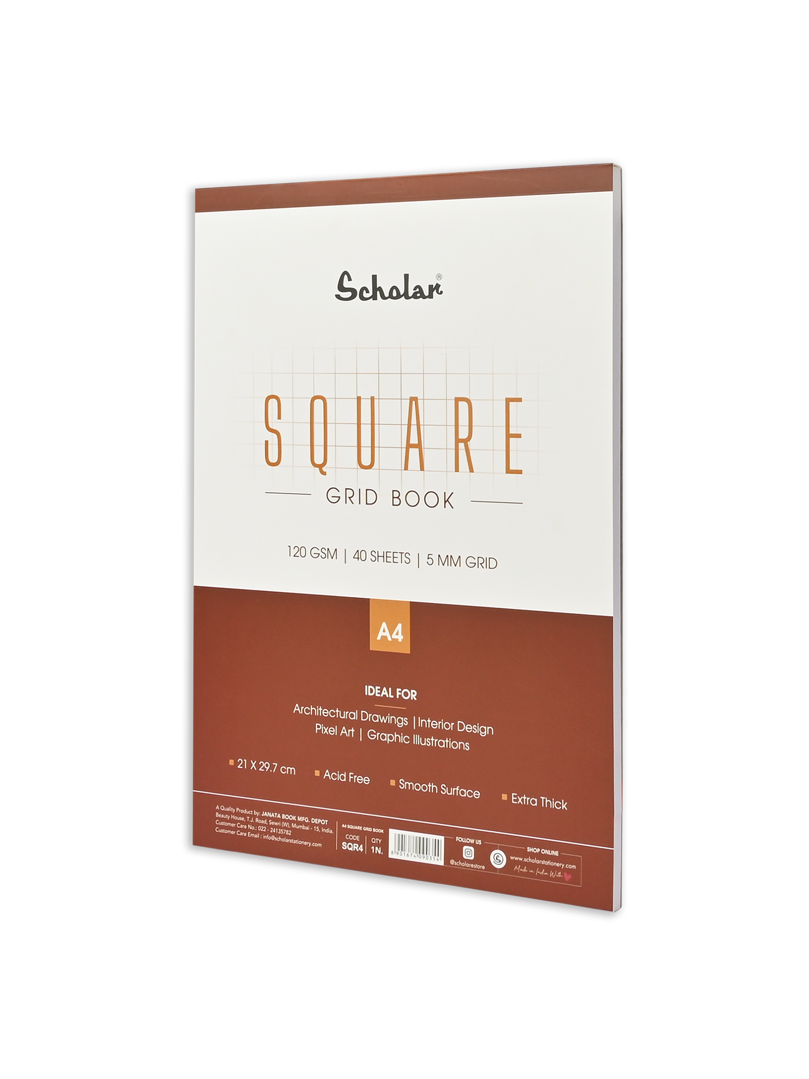 120 Gsm Premium Square - Grid Book (40 Sheets) (SQR)