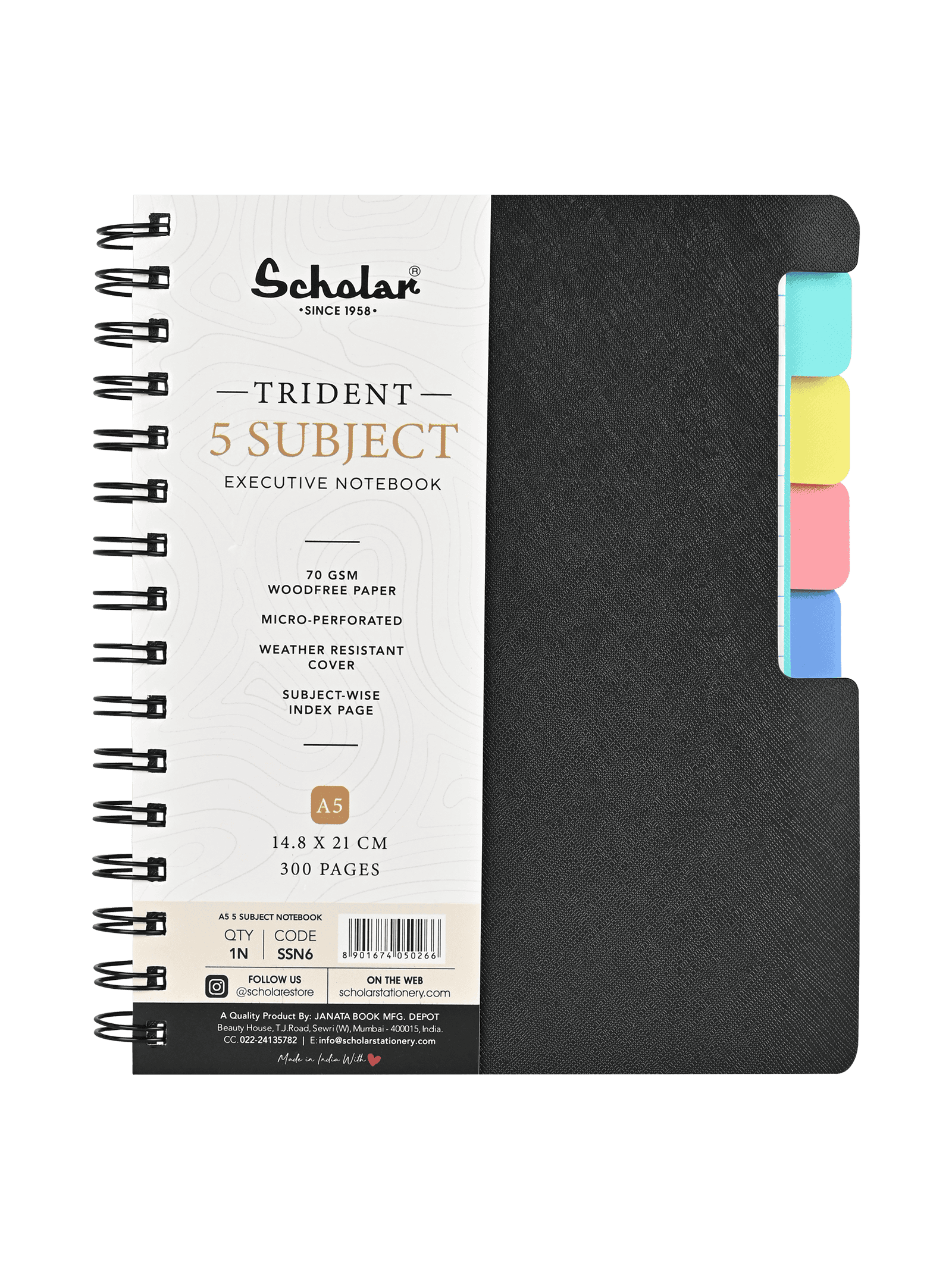Scholar Trident Five Subject Notebook (SSN)