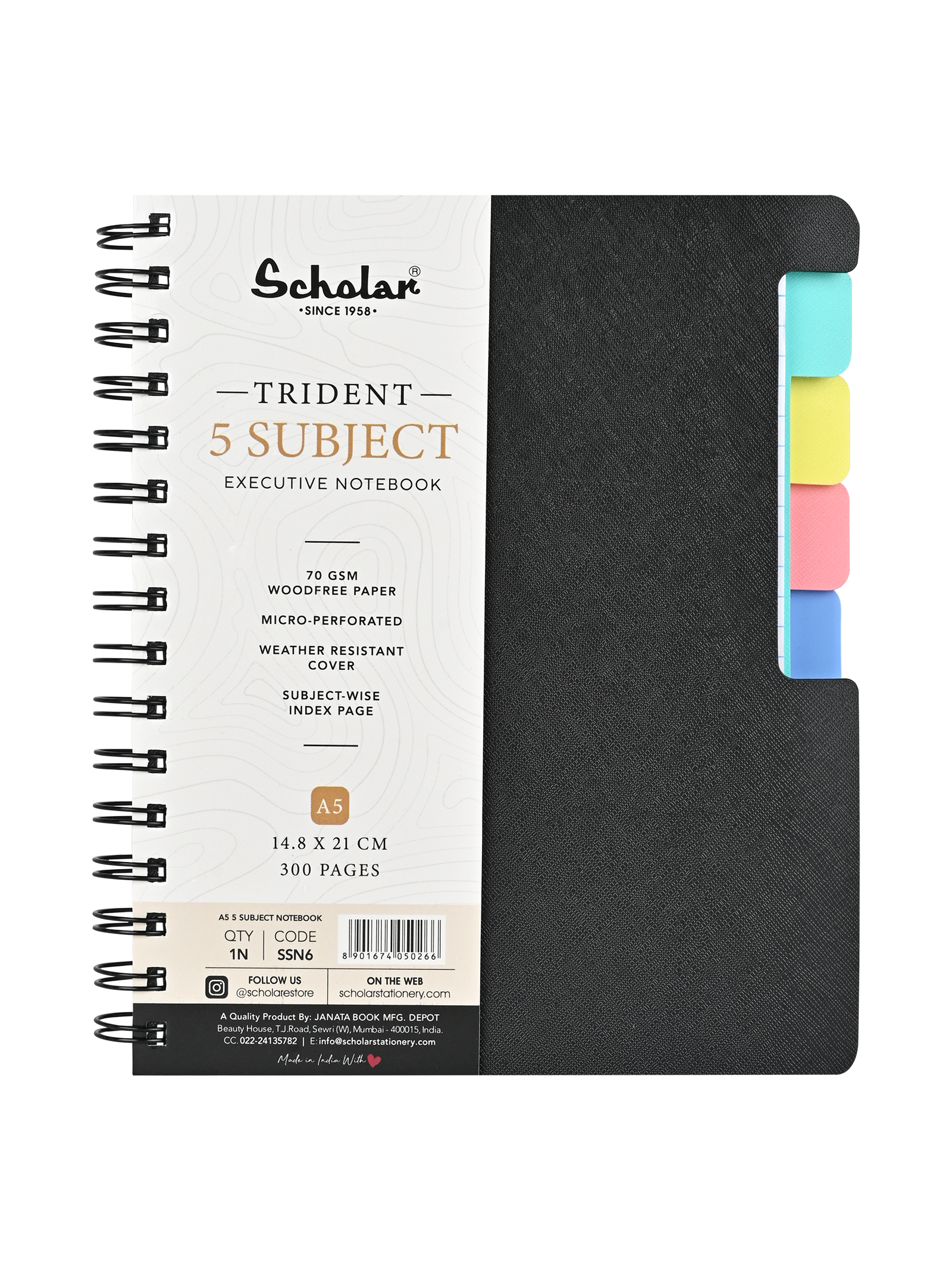 Scholar Trident Five Subject Notebook (SSN)