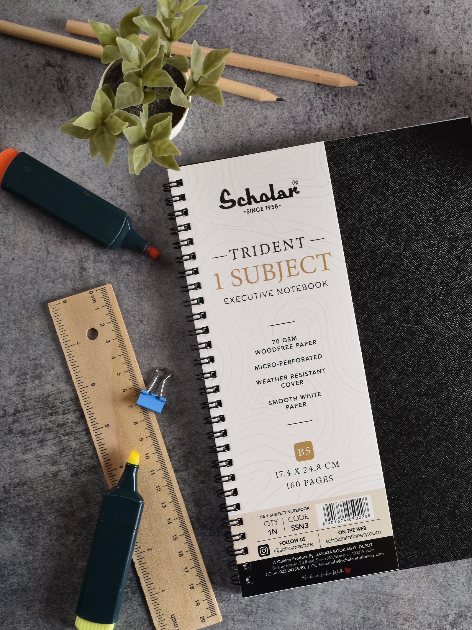 Scholar Trident One Subject Notebook (SSN)
