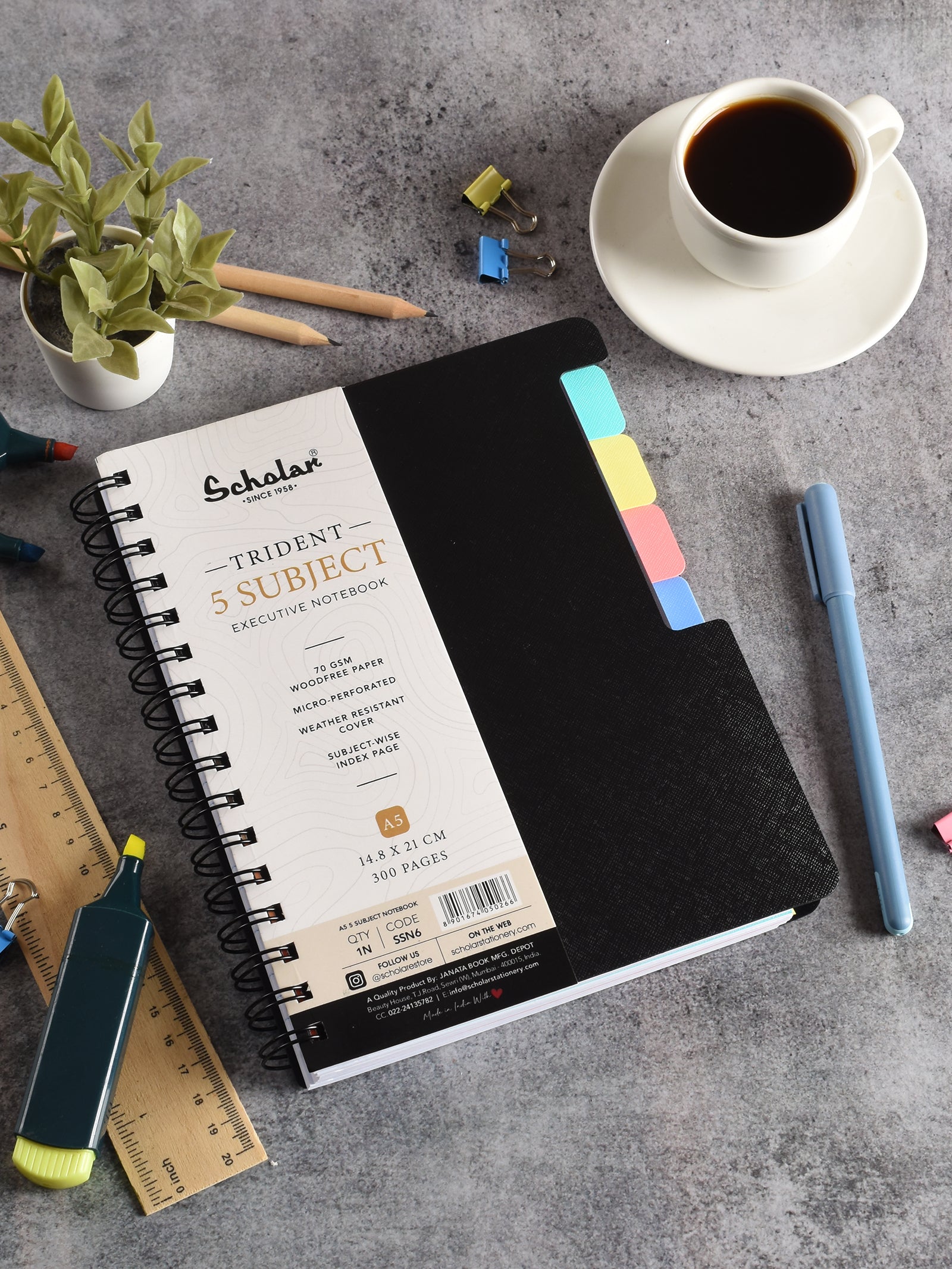 Scholar Trident Five Subject Notebook (SSN)