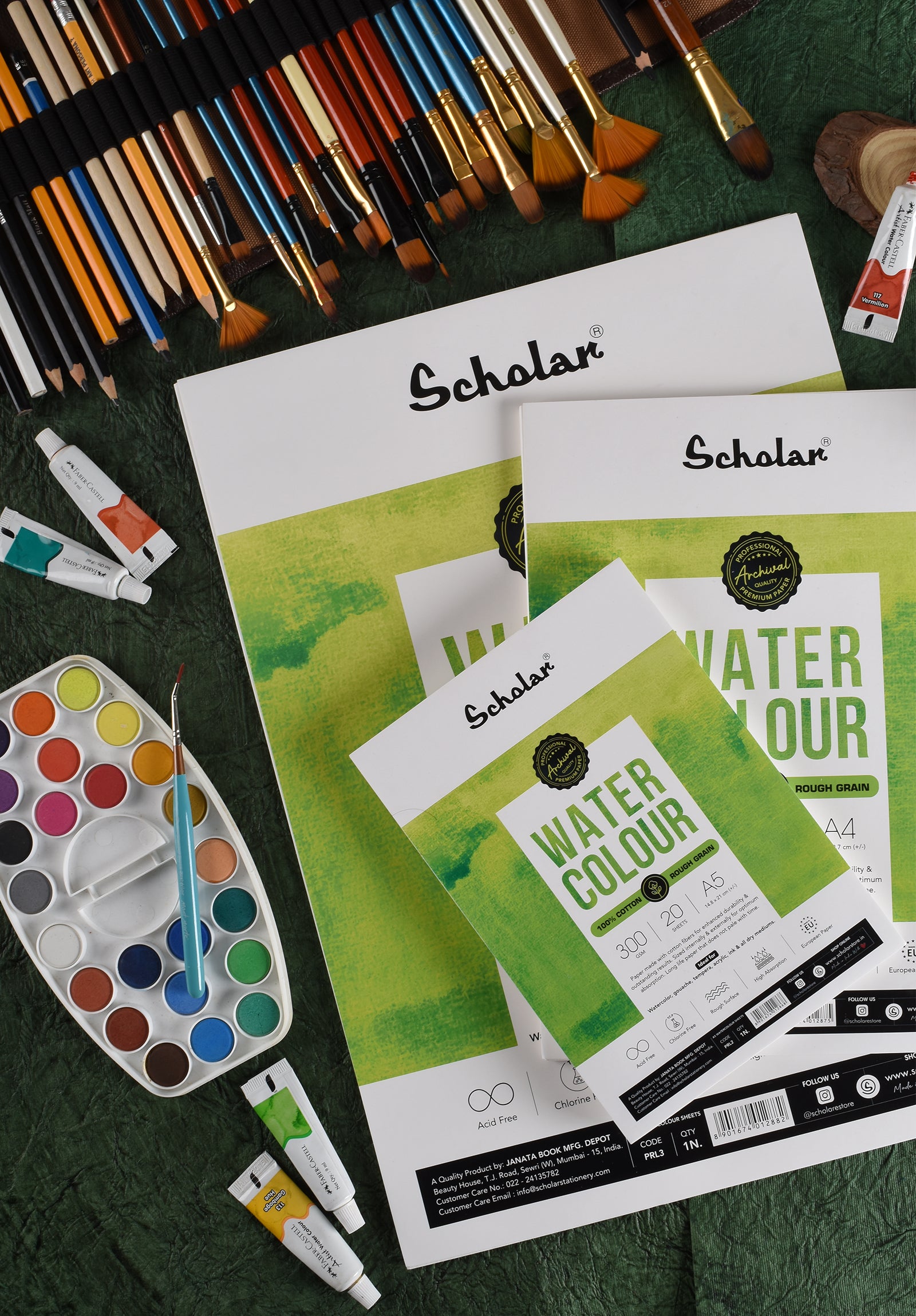 300 Gsm Watercolour Paper - 100% Cotton Loose Sheets (Rough) (PRL1)