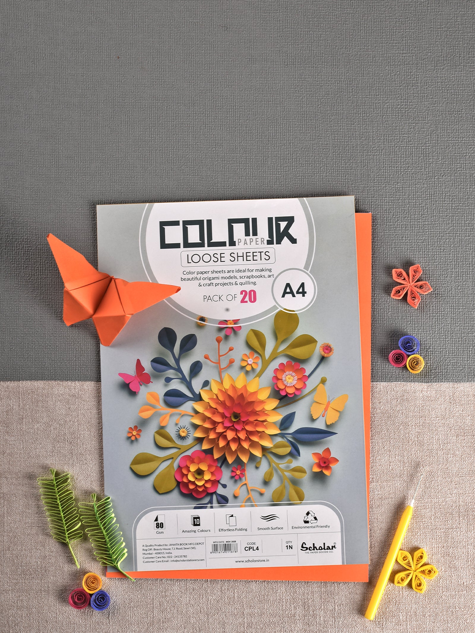 80 Gsm Colour Paper Loose Sheets - 10 Shades (CPL)