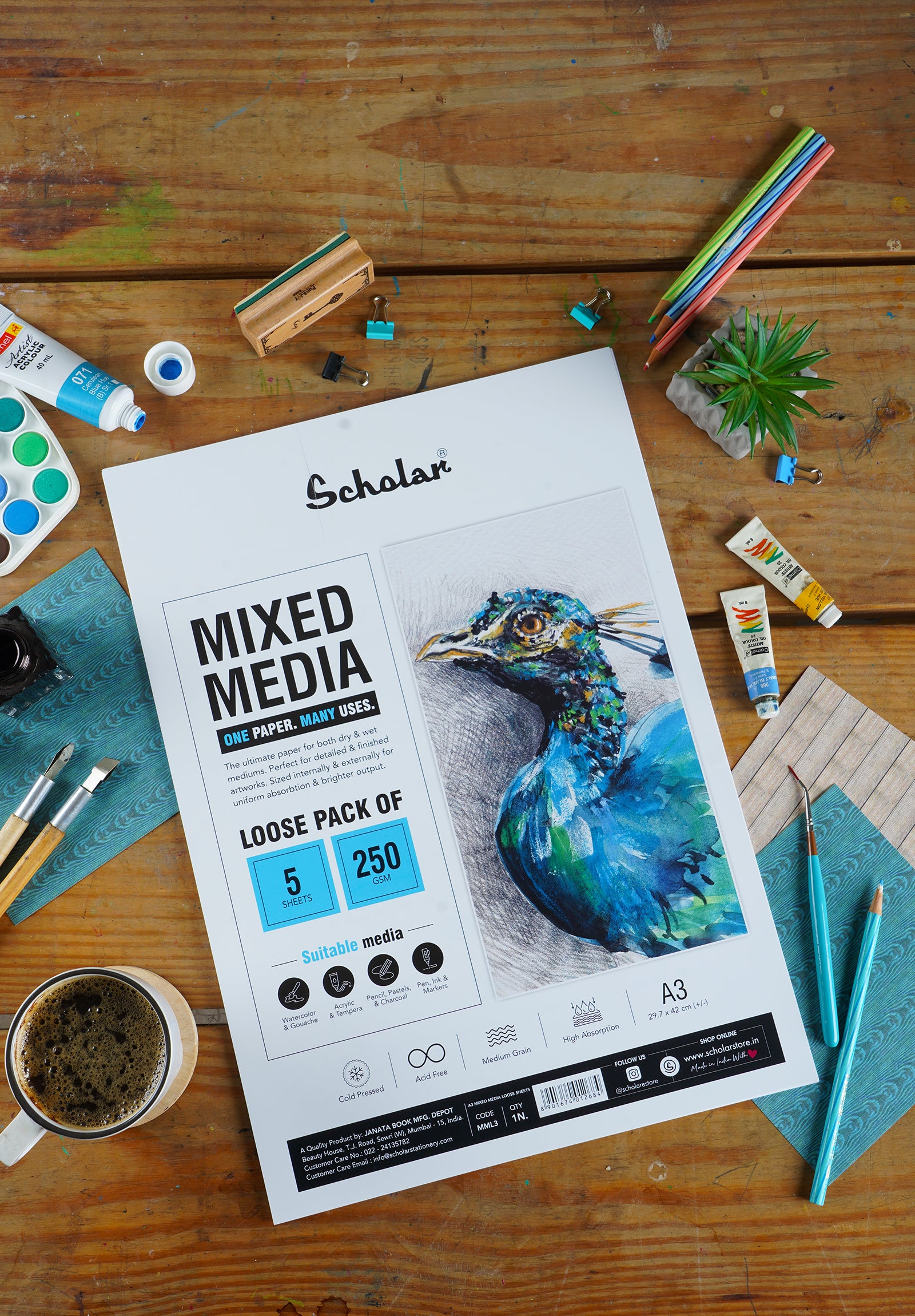 250 Gsm Mixed Media Paper - Loose Sheets (MML)