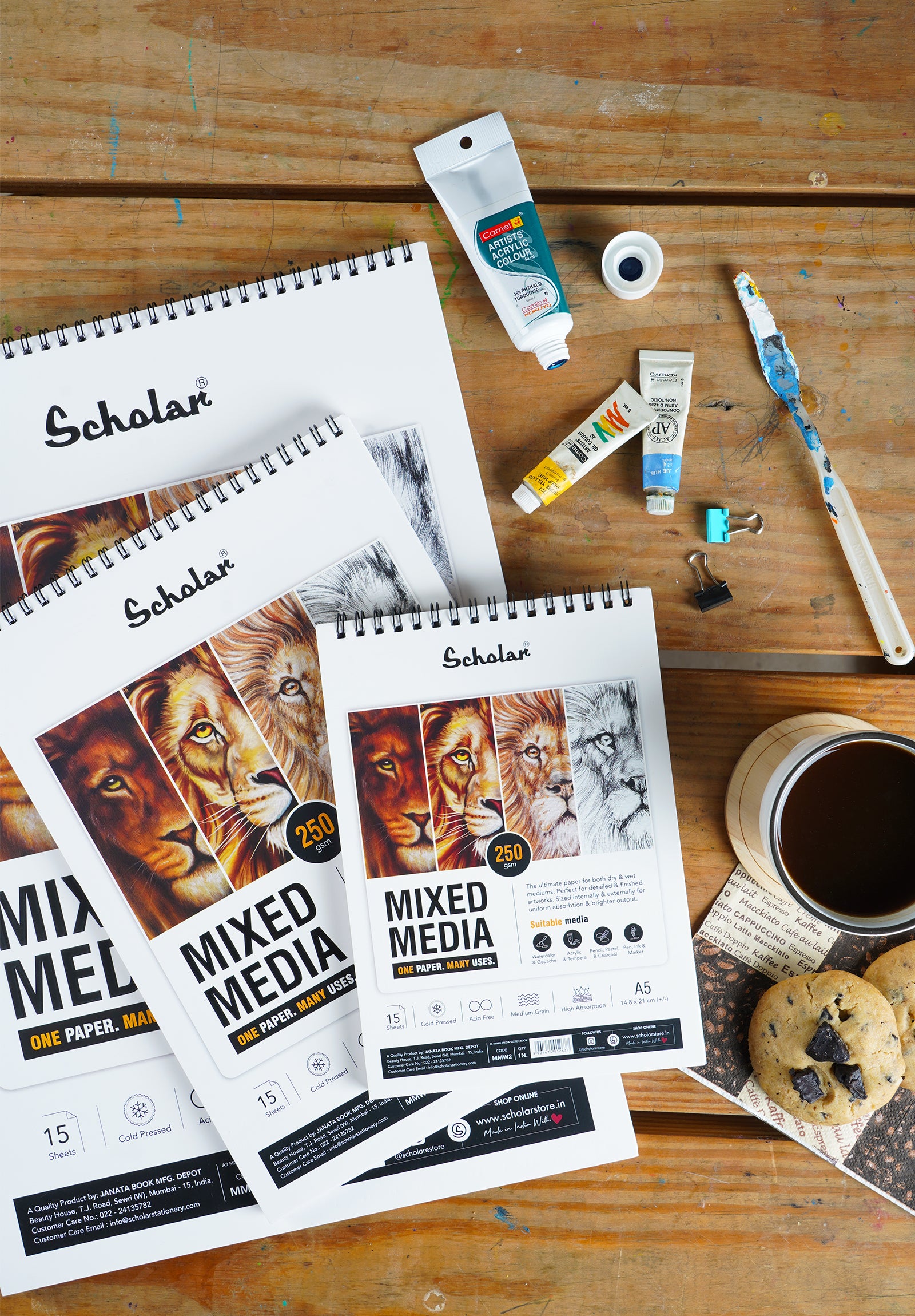 250 Gsm Mixed Media Paper Pad - Cold Pressed (15 Sheets) (MMW)