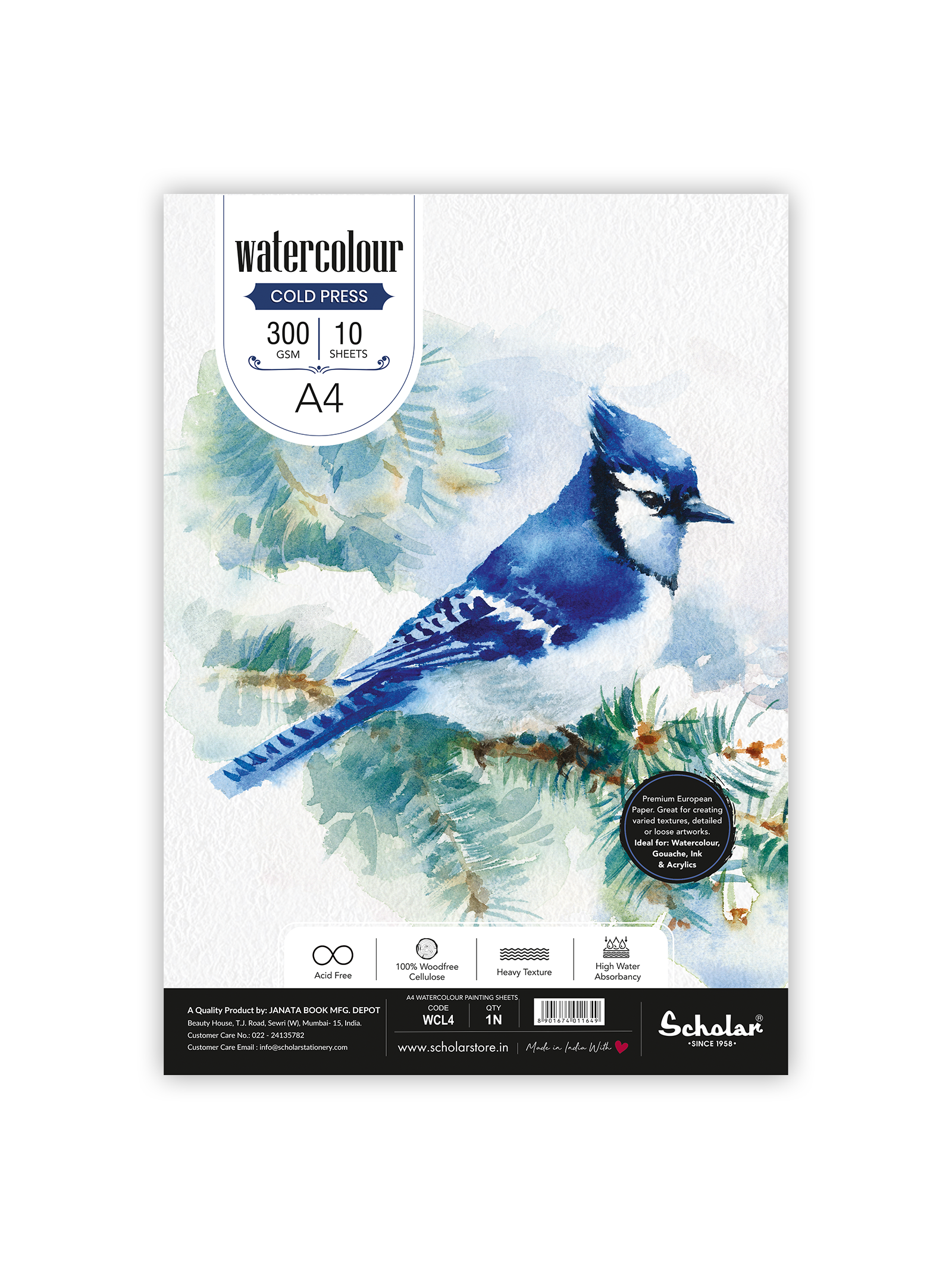 300 Gsm Watercolour Cold Pressed Paper - Loose Sheets (Heavy Textured) (WCL)