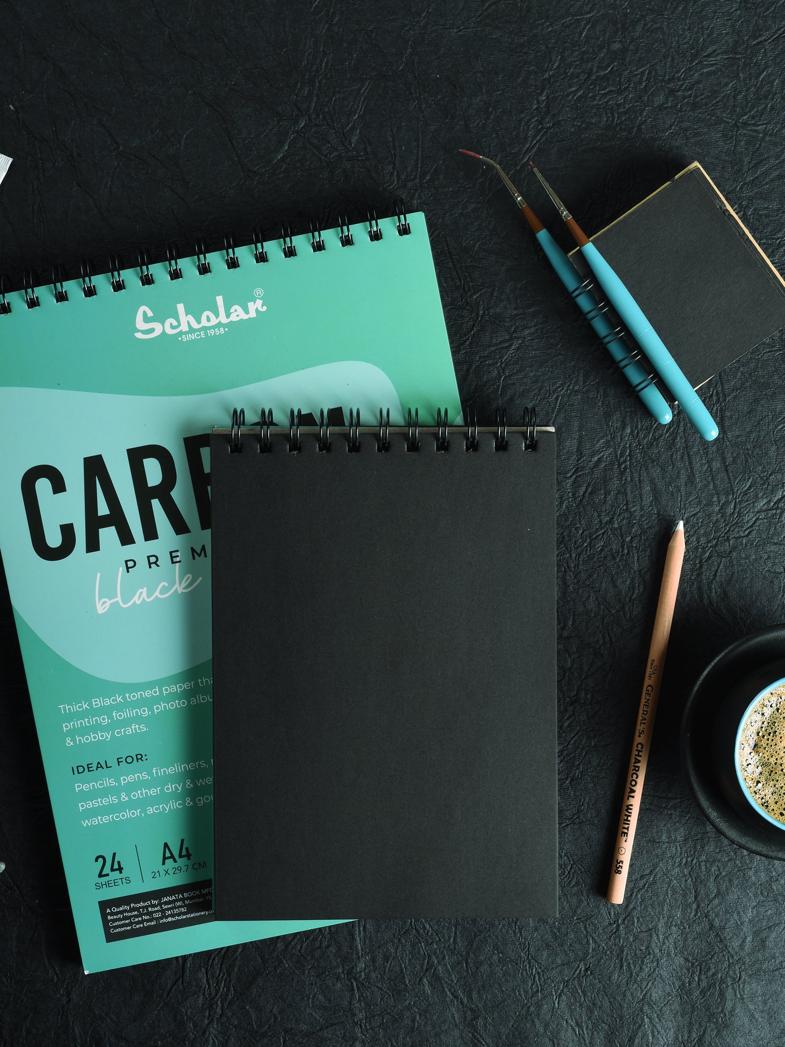 300 Gsm Premium Black Paper Carbon Sketch Pad (24 Sheets) (BPW)