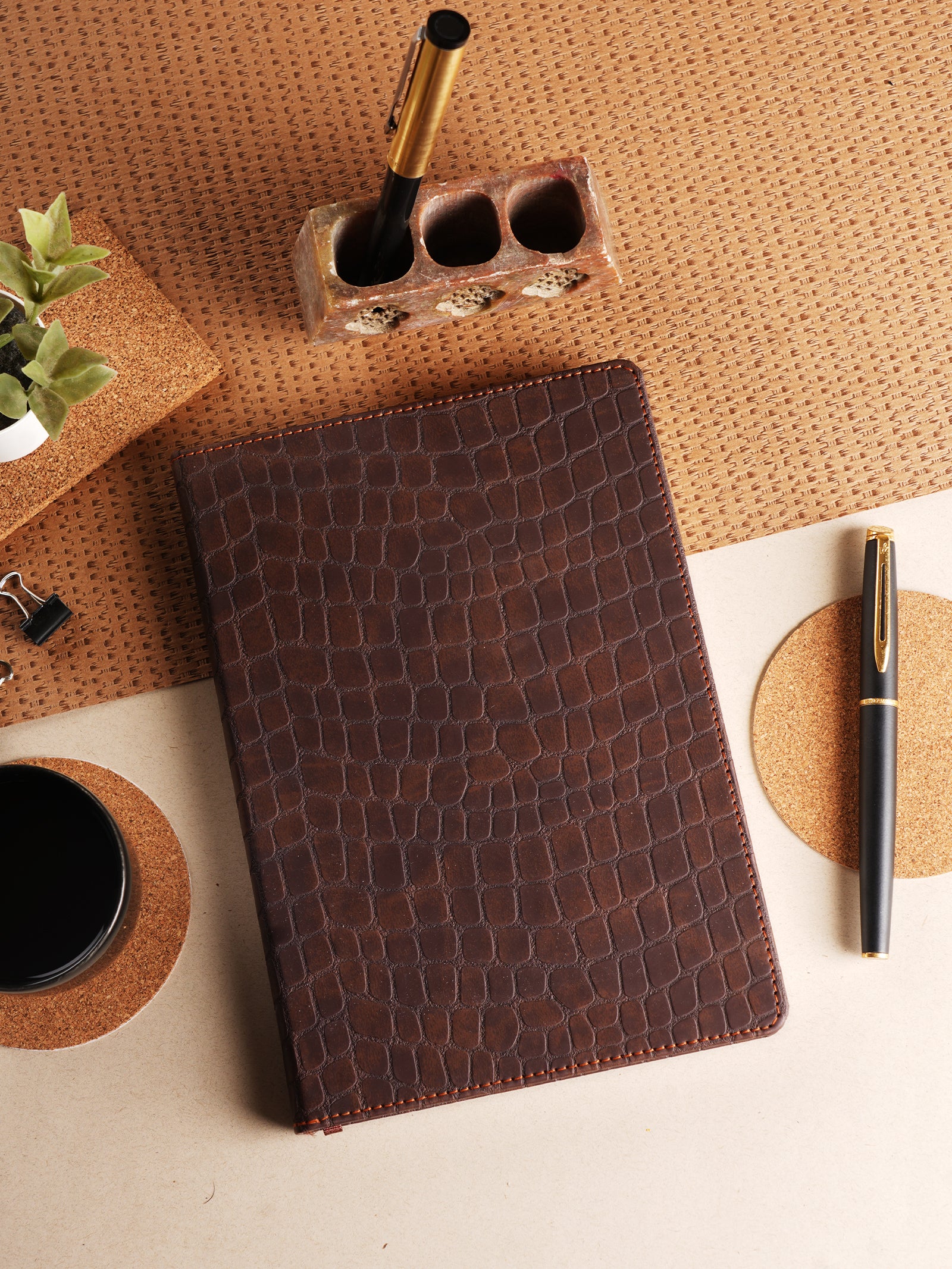 Scholar Notebook - Croco (192 Pages) (CRC2) - Tan