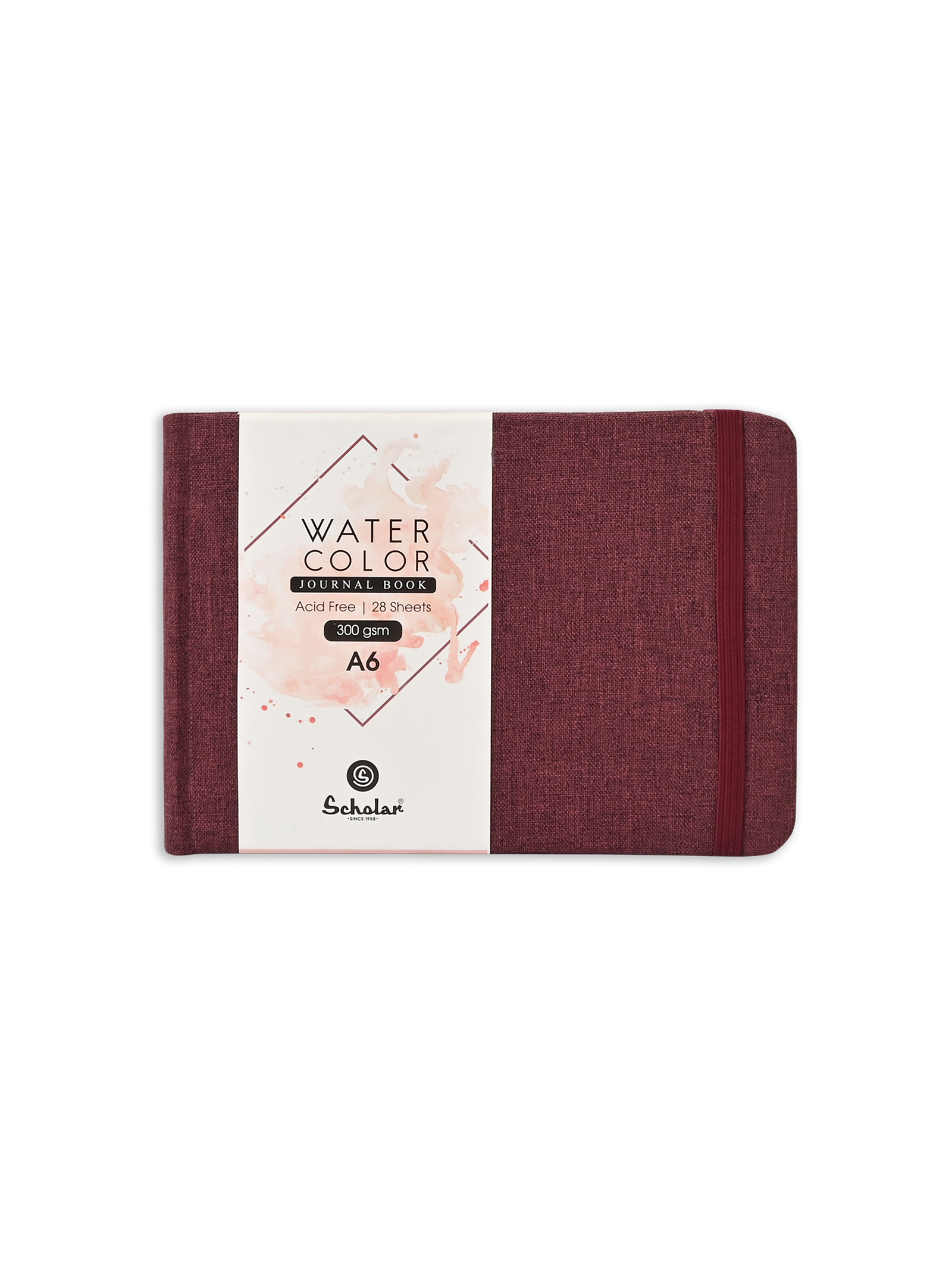 300 Gsm Watercolour Sketchbook (28 Sheets) - Burgundy