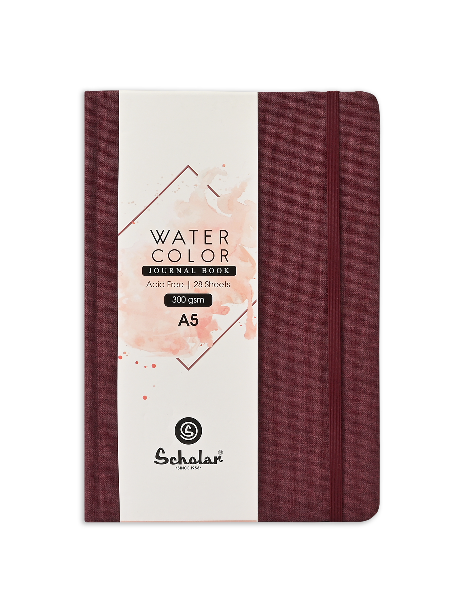 300 Gsm Watercolour Sketchbook (28 Sheets) - Burgundy