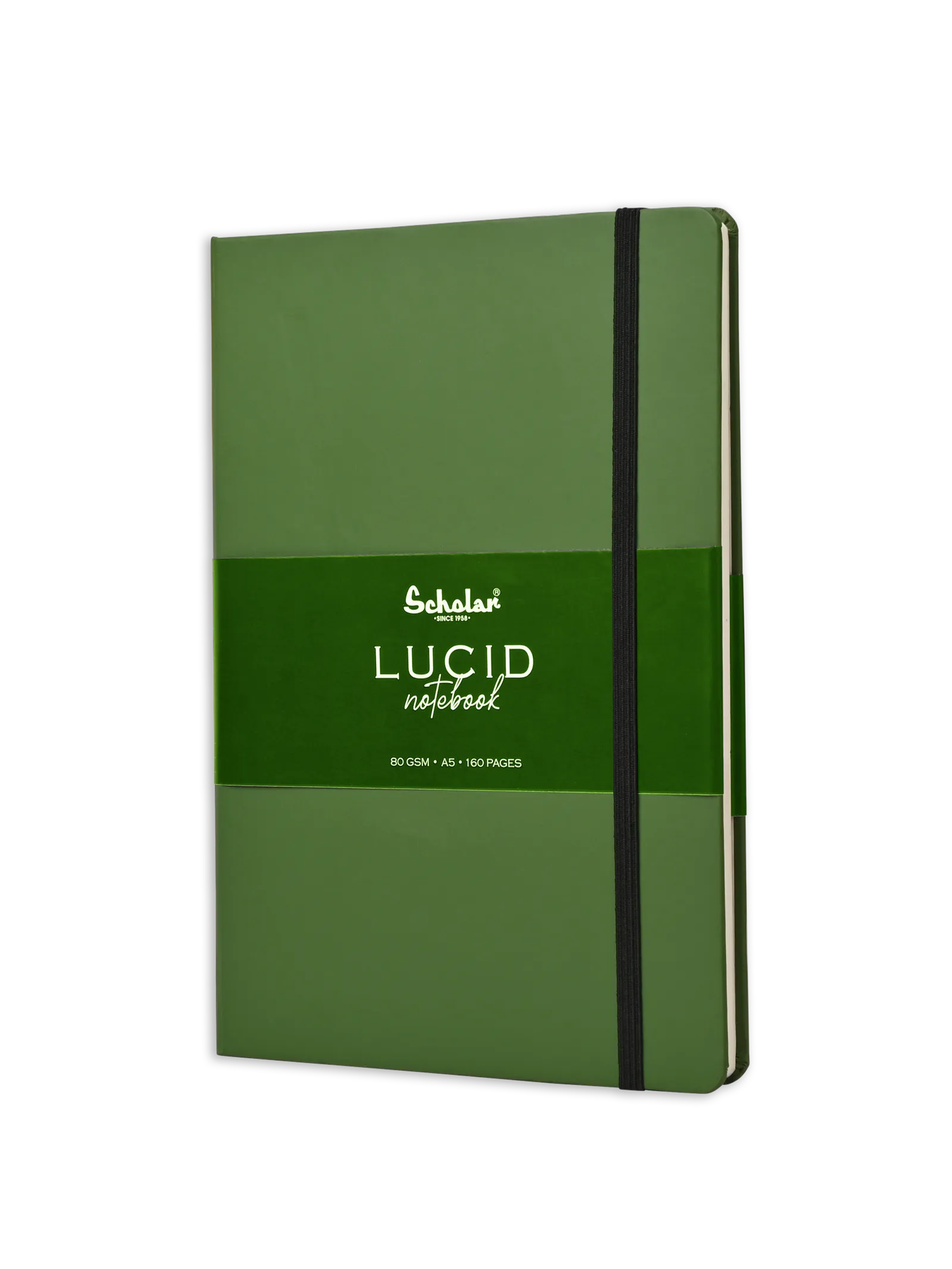 Scholar Notebook - Lucid (Elastic Closure, 160 Pages) (LUC2) - Green