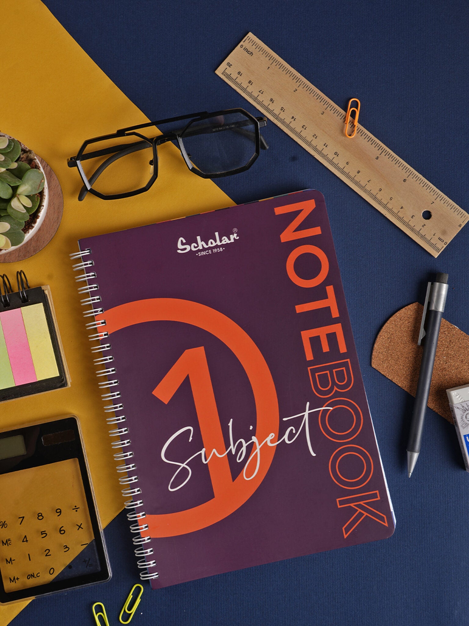 Scholar One Subject Premium Notebook (1S) - Eggplant