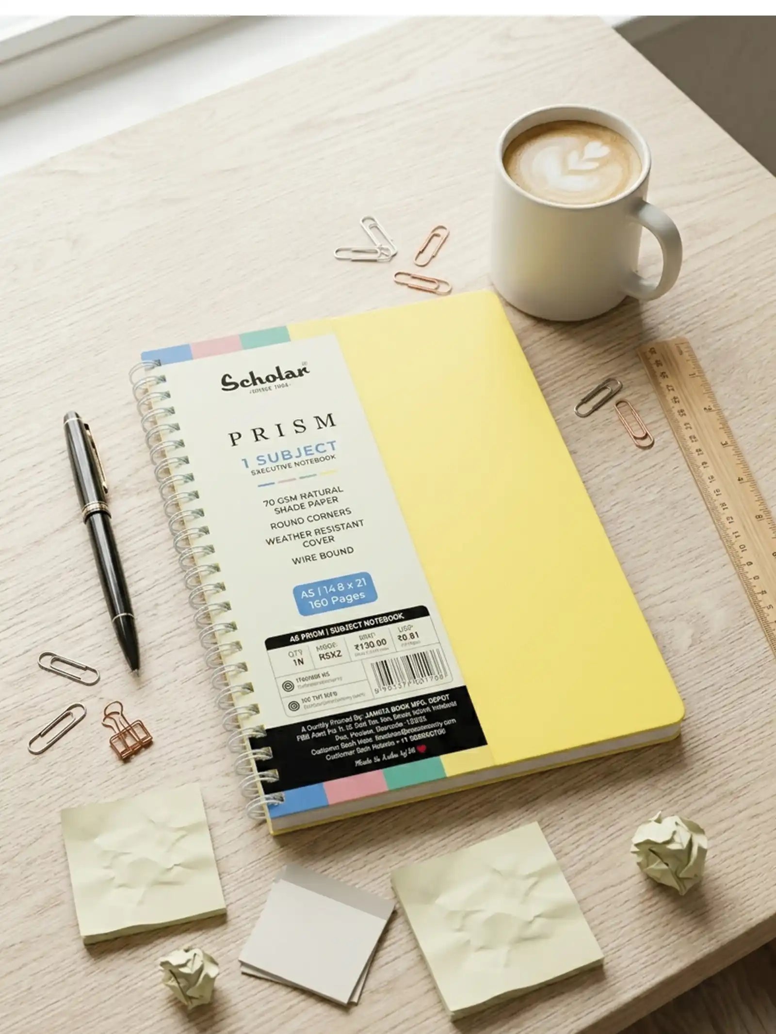 Scholar Prism One Subject Notebook - Yellow (RSN)