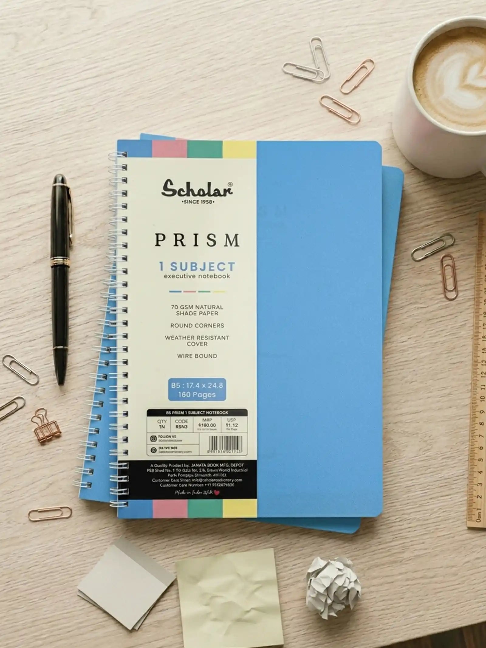 Scholar Prism One Subject Notebook - Sky Blue (RSN)