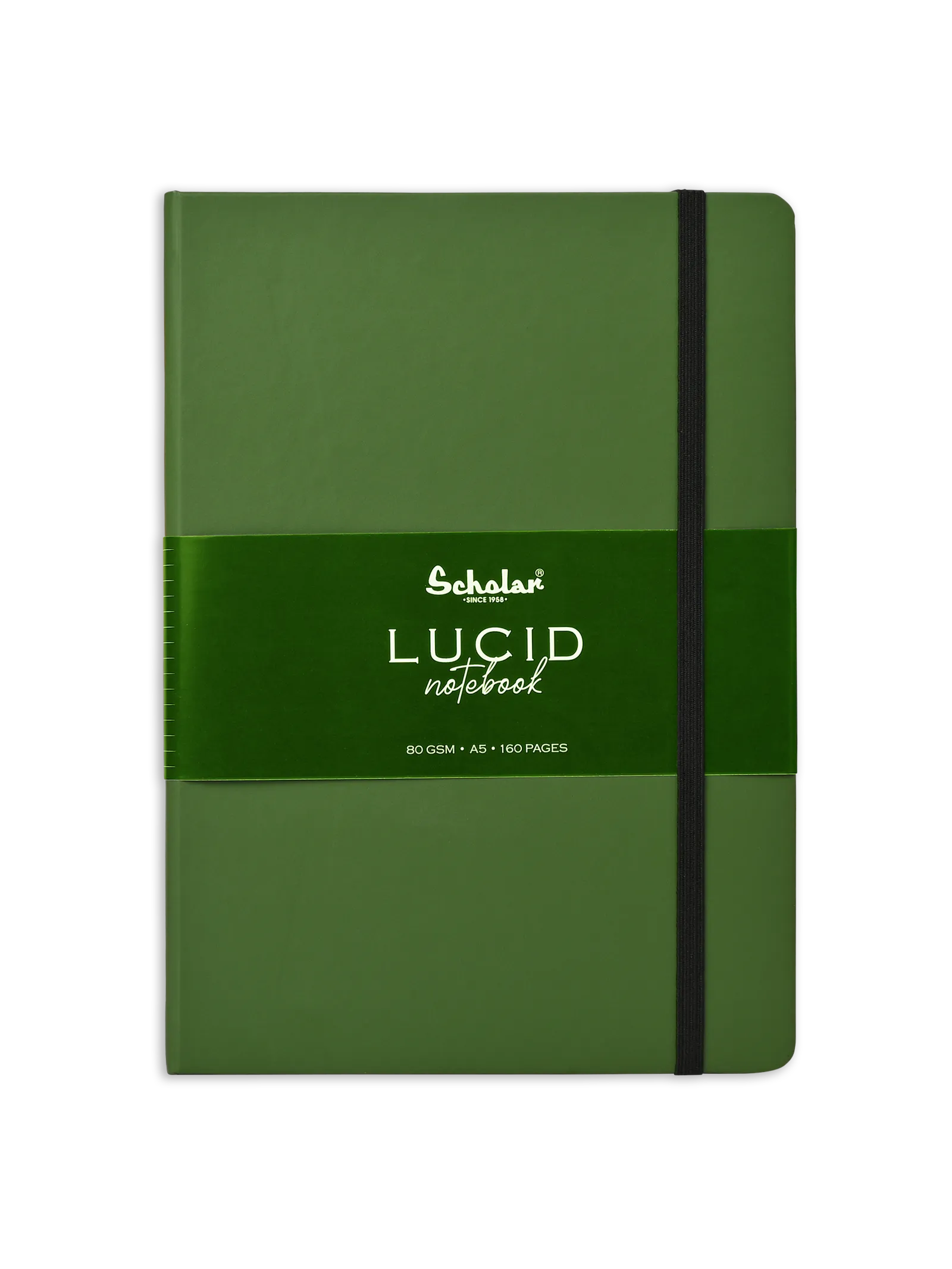 Scholar Notebook - Lucid (Elastic Closure, 160 Pages) (LUC2) - Green