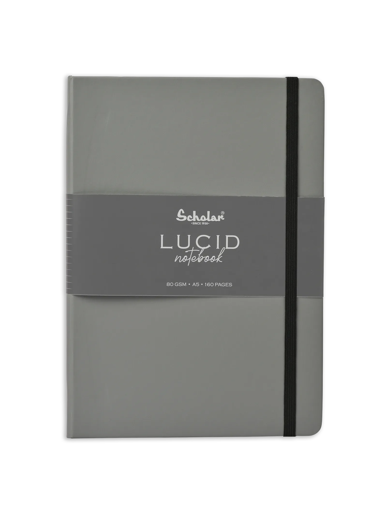 Scholar Notebook - Lucid (Elastic Closure, 160 Pages) (LUC2) - Grey