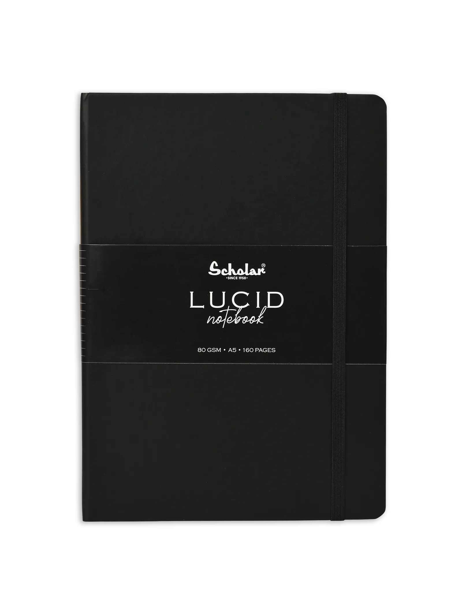 Scholar Notebook - Lucid (Elastic Closure, 160 Pages) (LUC2) - Black