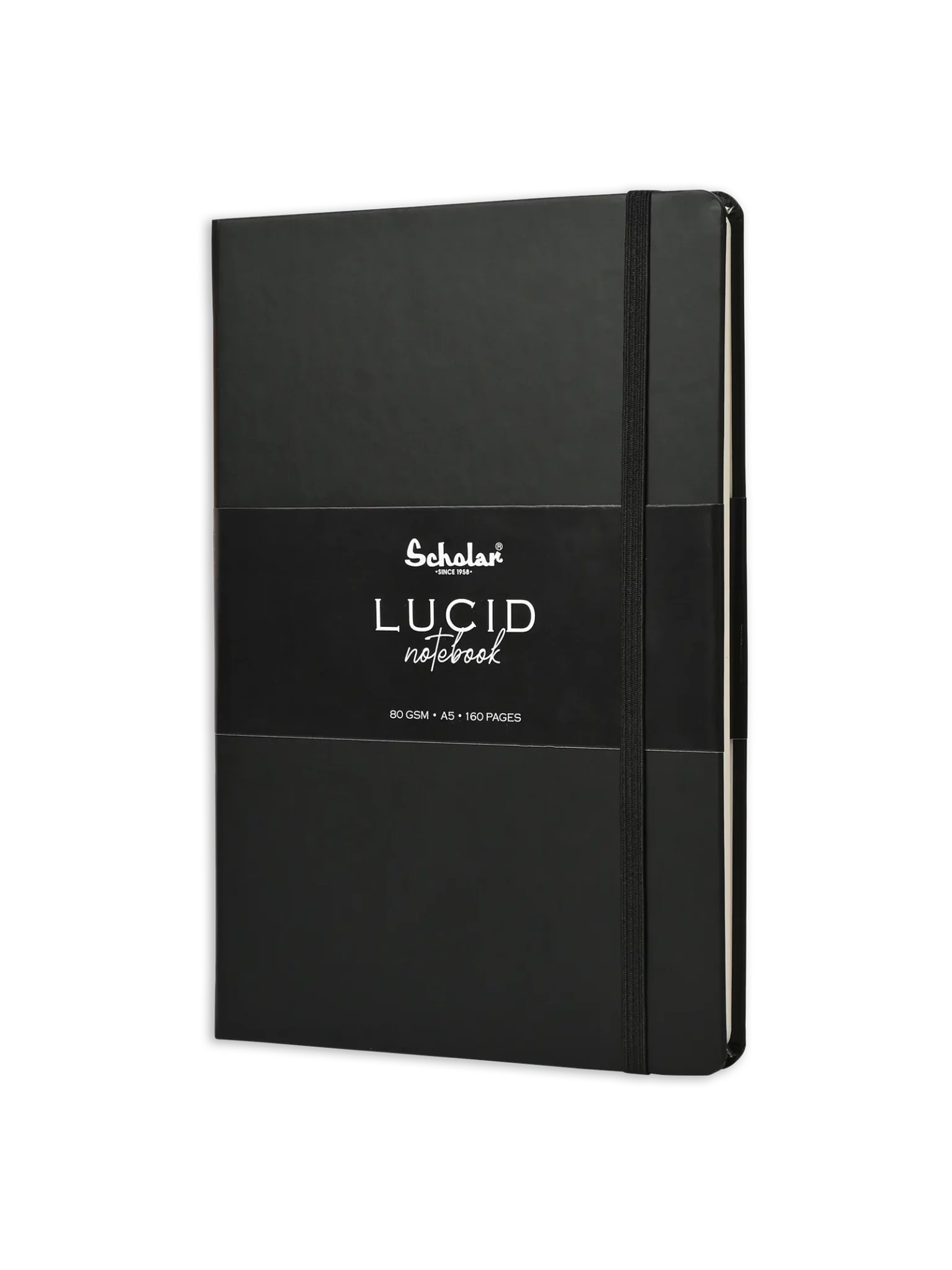 Scholar Notebook - Lucid (Elastic Closure, 160 Pages) (LUC2) - Black