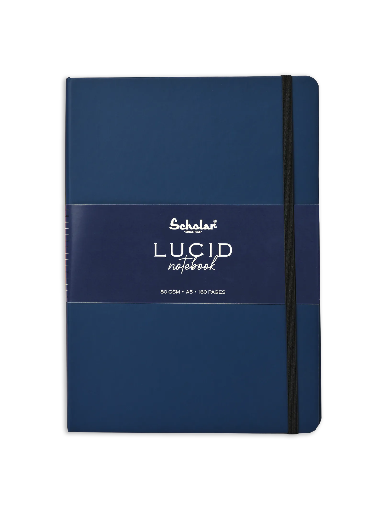 Scholar Notebook - Lucid (Elastic Closure, 160 Pages) (LUC2) - Navy Blue