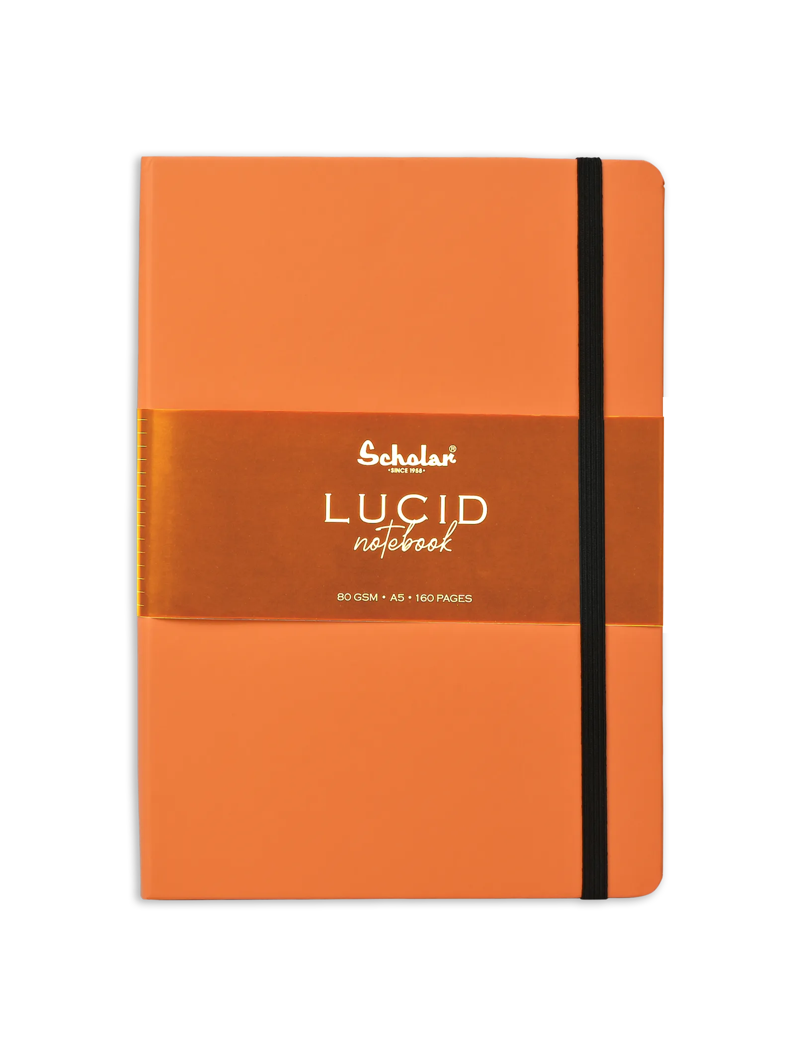 Scholar Notebook - Lucid (Elastic Closure, 160 Pages) (LUC2) - Orange