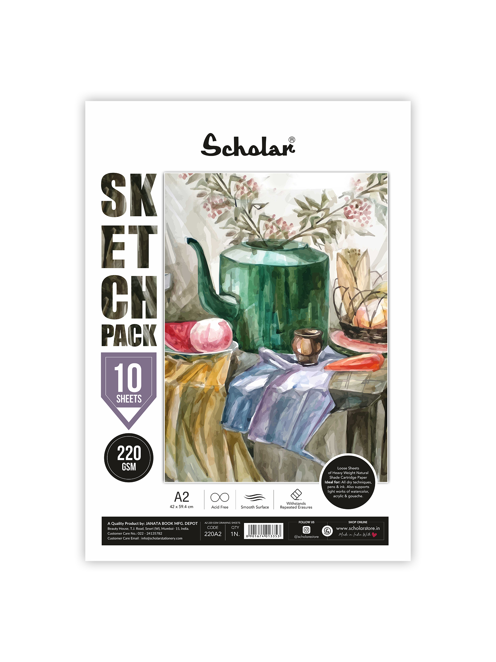 220 Gsm Cartridge Paper - Loose Sheets (220)