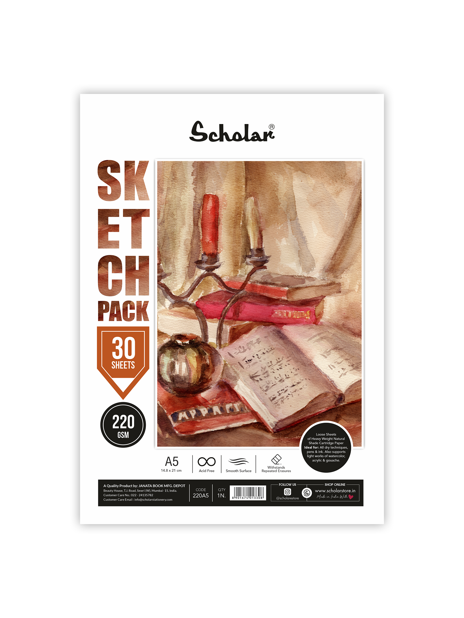 220 Gsm Cartridge Paper - Loose Sheets (220)